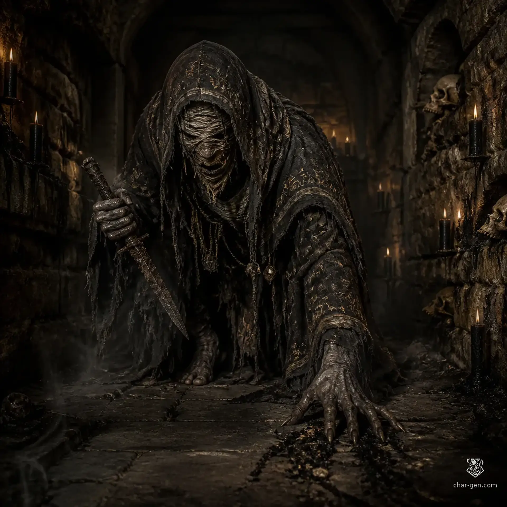 Roving Cult Dead - AI-generated fantasy Monster