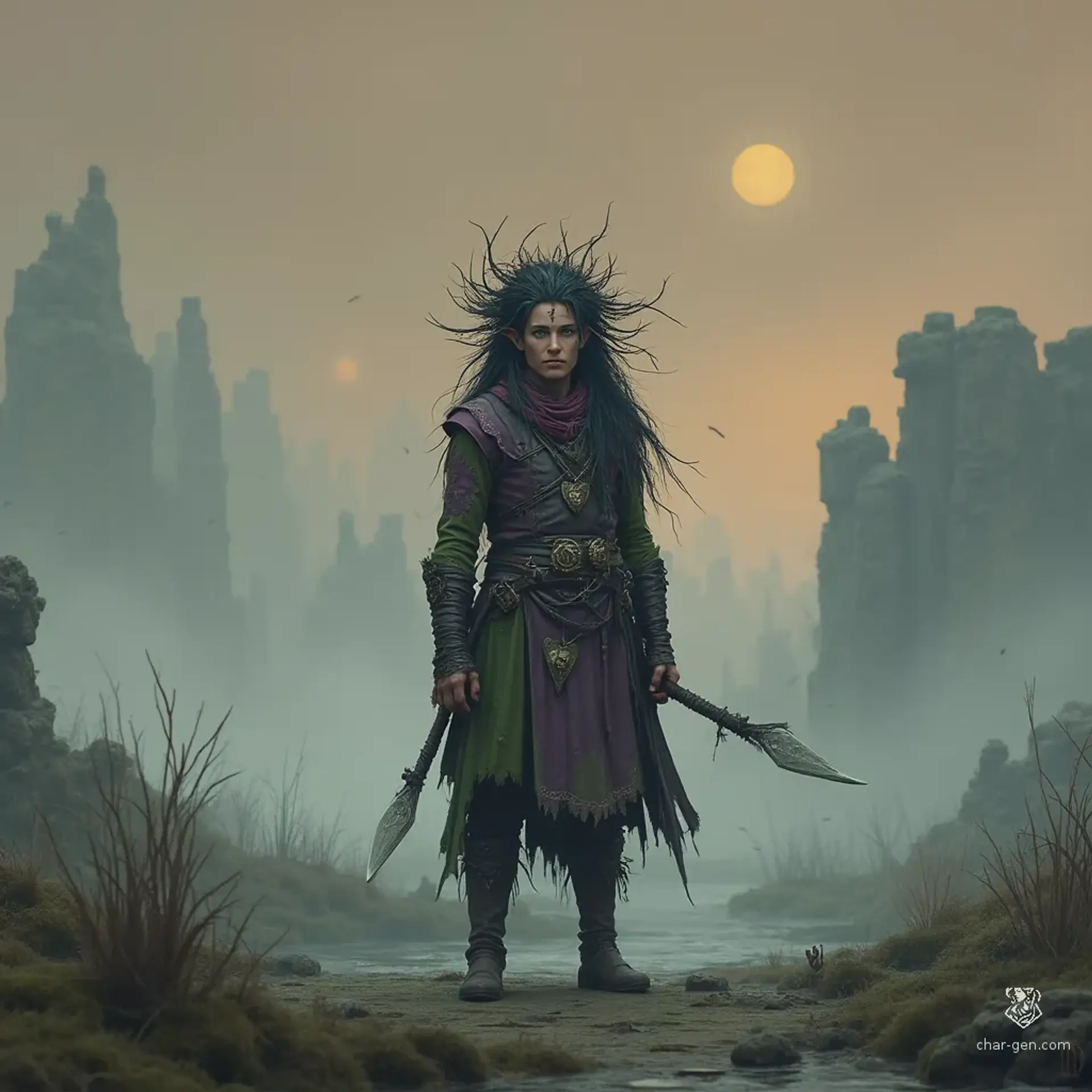 Valkyrian Thorn-ward - AI-generated fantasy NPC