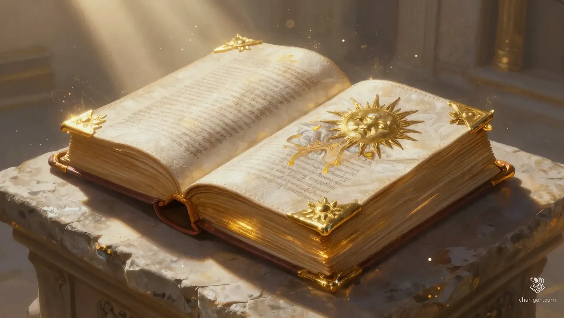 The Liturgy of Eternal Noon - AI-generated fantasy Spellbook