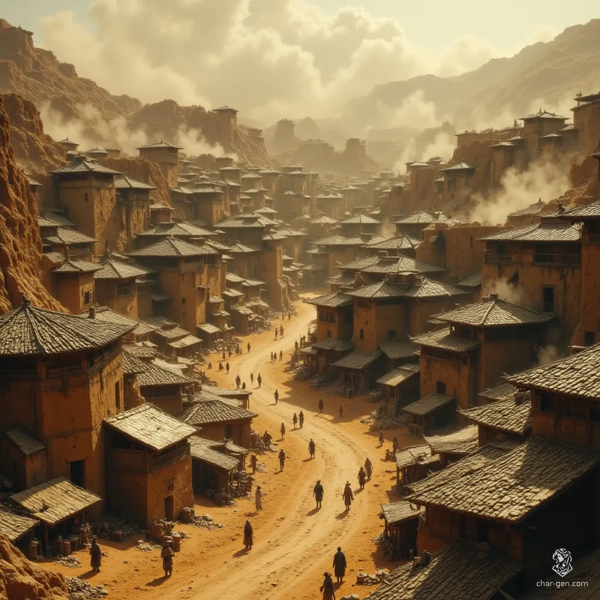 Kazehara - AI-generated fantasy Settlement