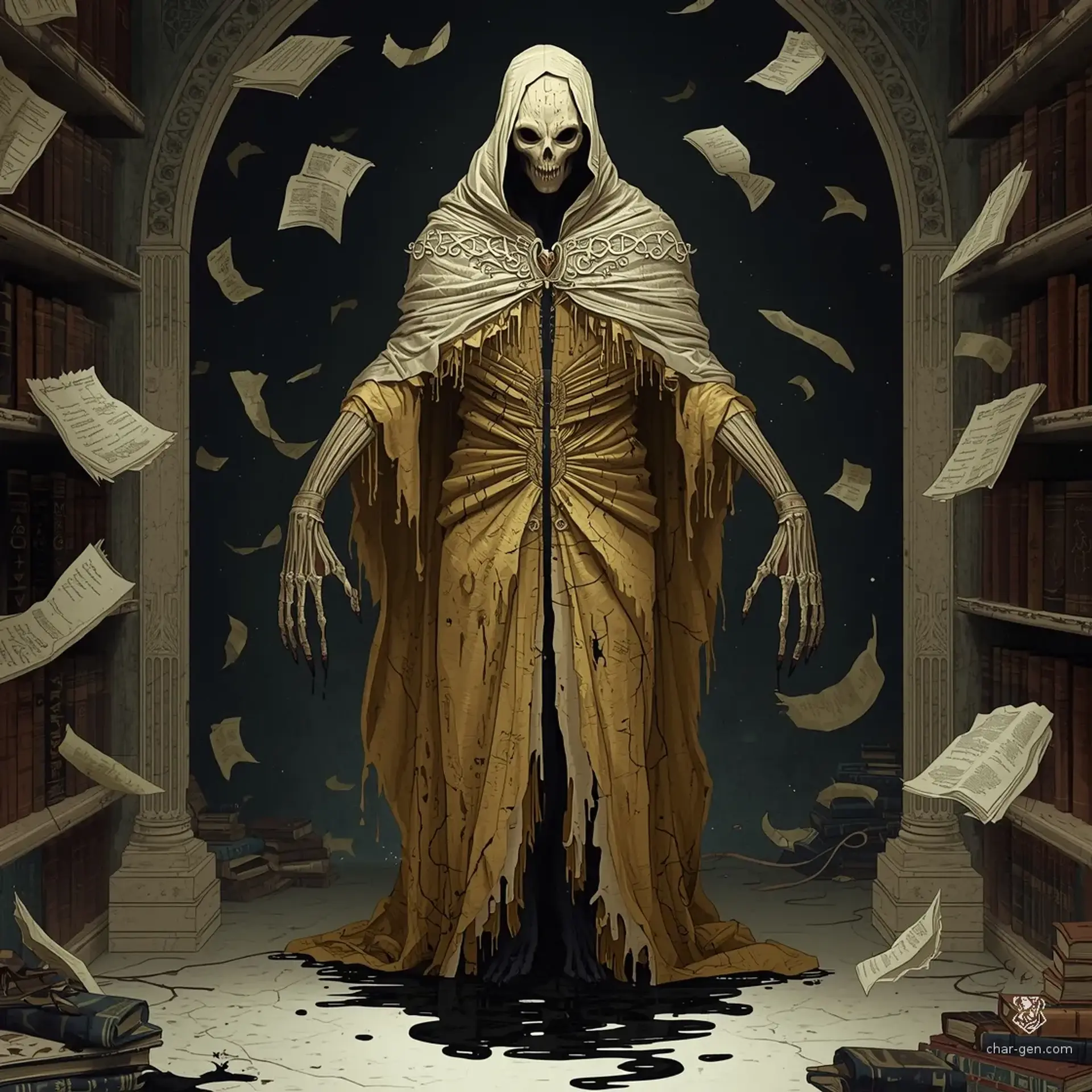 Archivist of the Flayed Word | Fantasy Monster Generated by CharGen