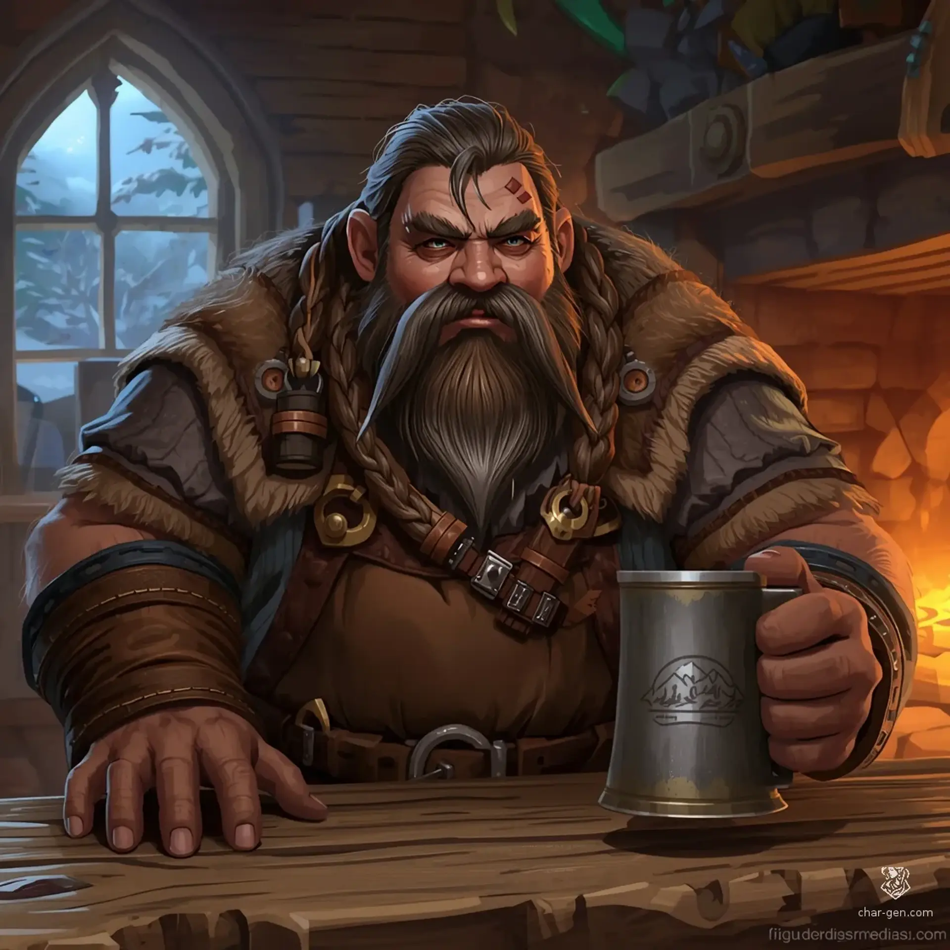 The Frozen Peak Lodge - AI-generated fantasy Tavern