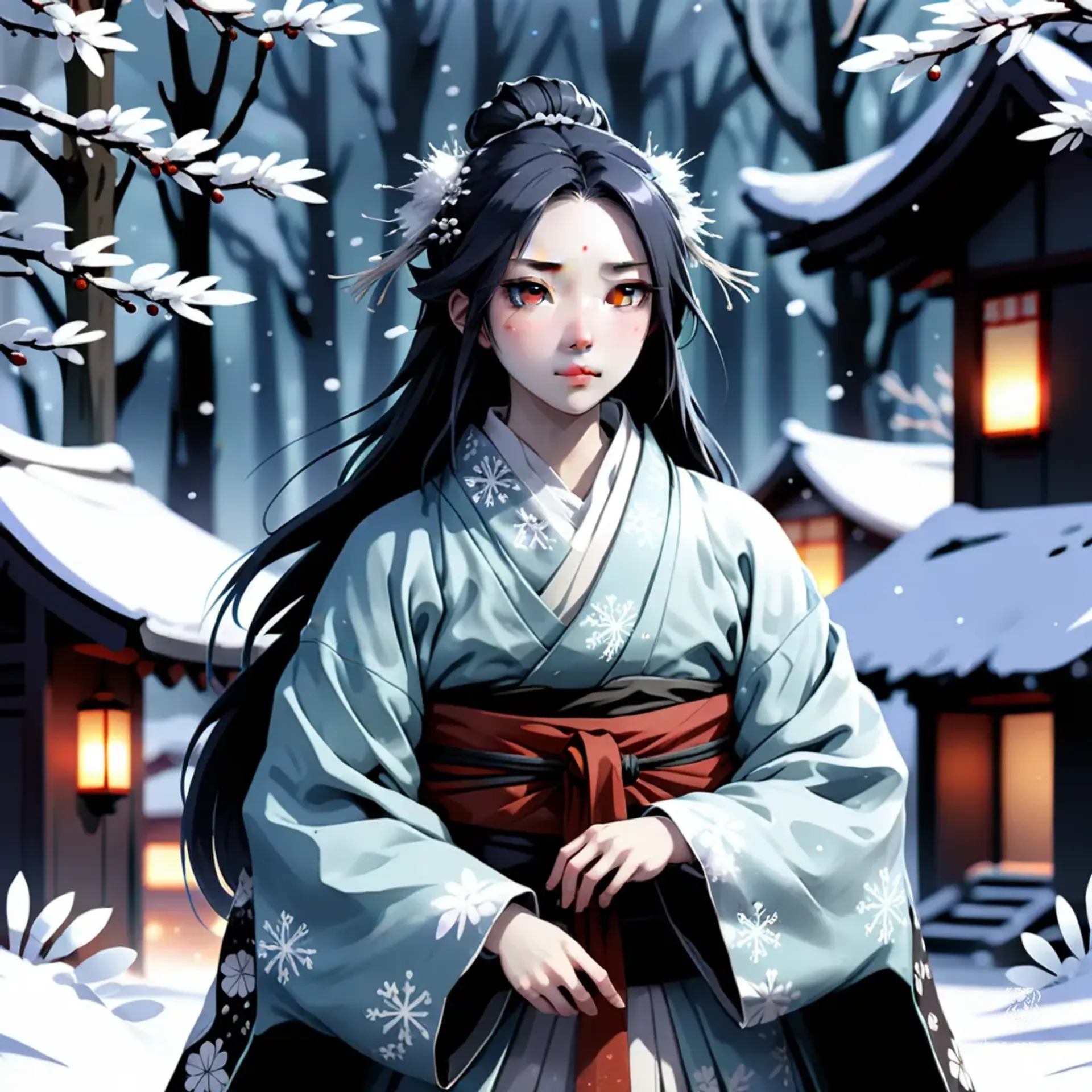 Yuki-Onna, Schneegeist - AI-generated fantasy Monster