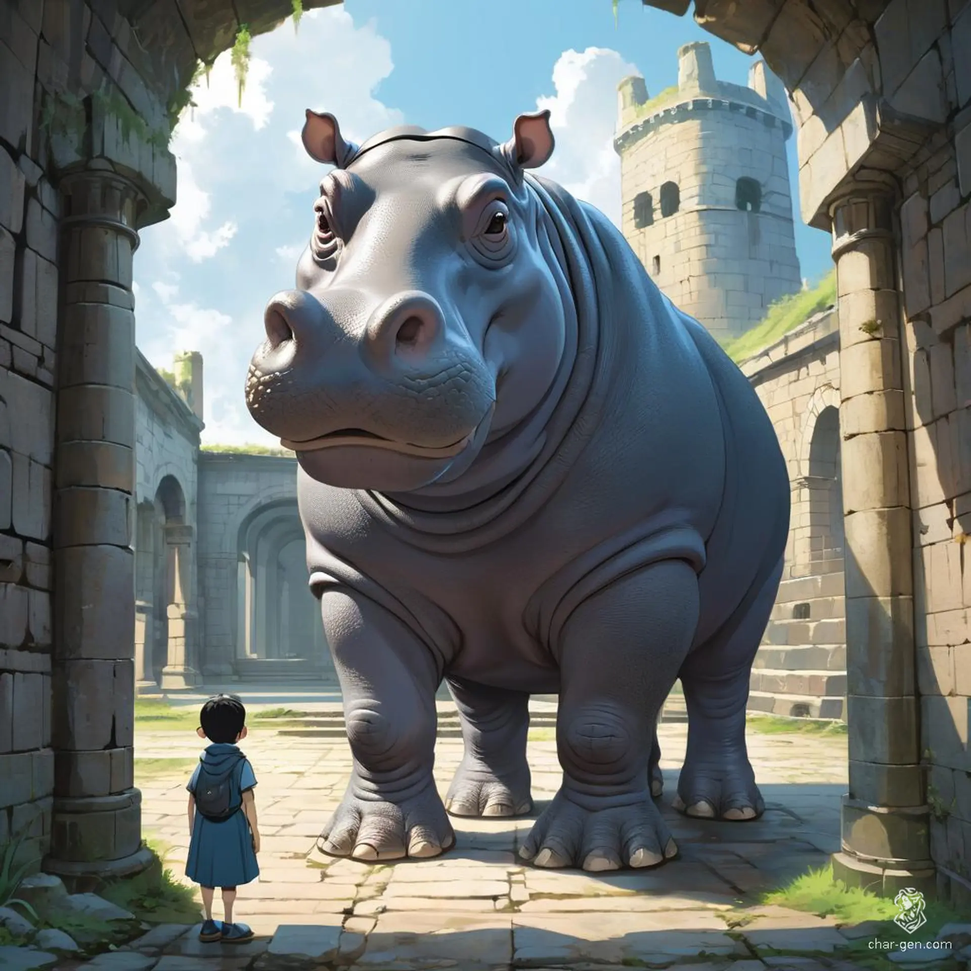 Giff are imposing anthropomorphic hippos, towering over others with their powerful frames and distinct hippo heads. Known for their strong physiques and jovial personalities, they often serve as fierce warriors and skilled mercenaries, blending strength with a love for adventure and camaraderie.