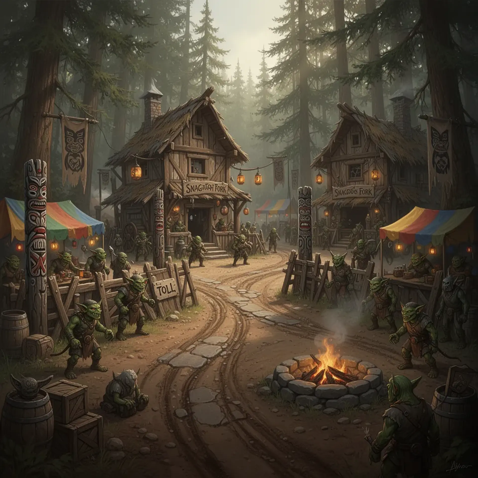 Snagtooth Fork - AI-generated fantasy Settlement