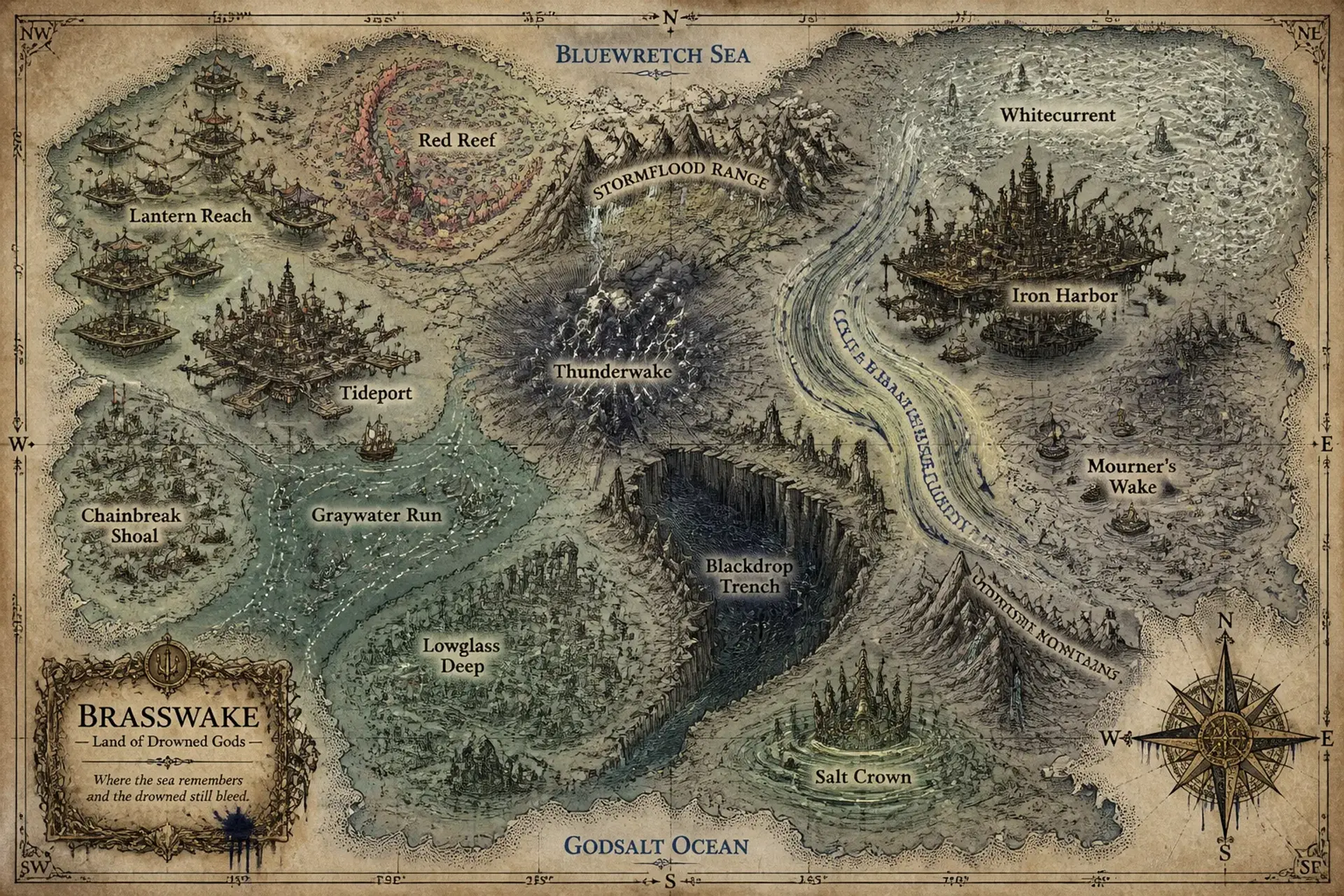 Brasswake - AI-generated fantasy World