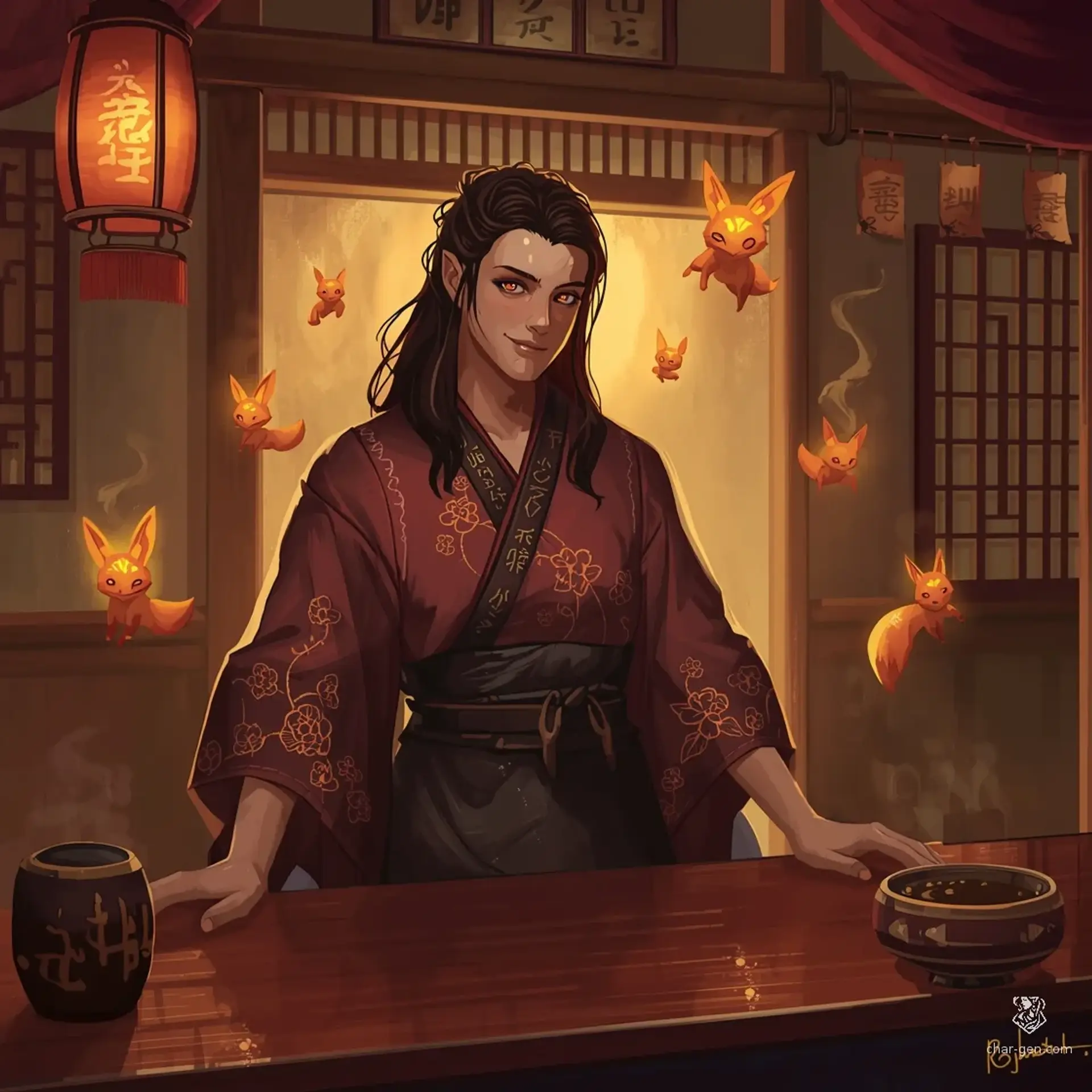 The Shoji of Shifting Sparks - AI-generated fantasy Tavern