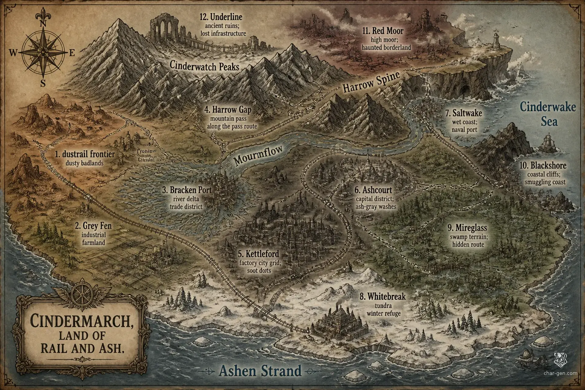 Cindermarch - AI-generated fantasy World