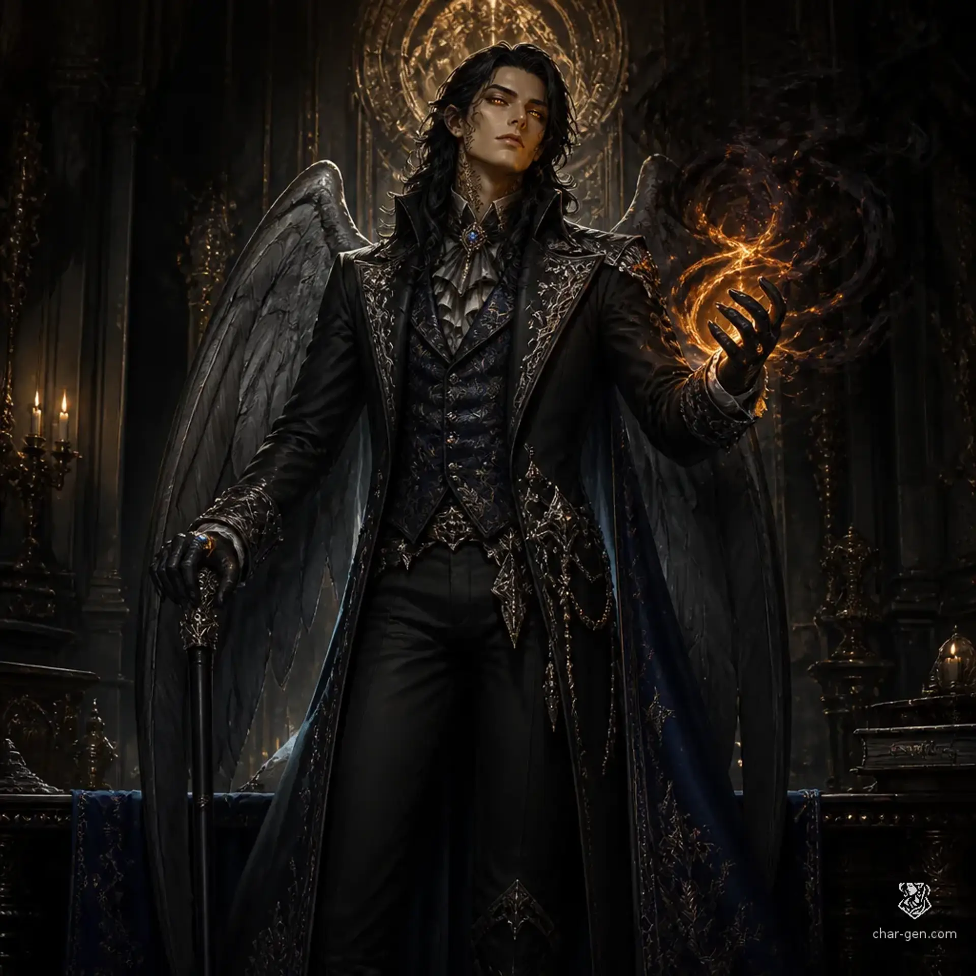 Seraphiel Voss - AI-generated fantasy Character
