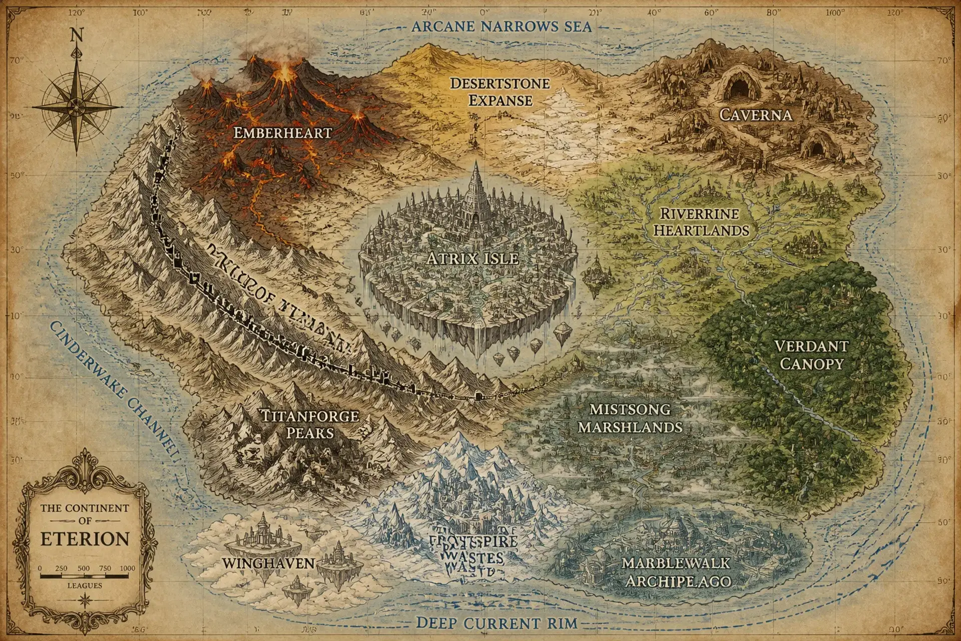 Atrix Isles - AI-generated fantasy World