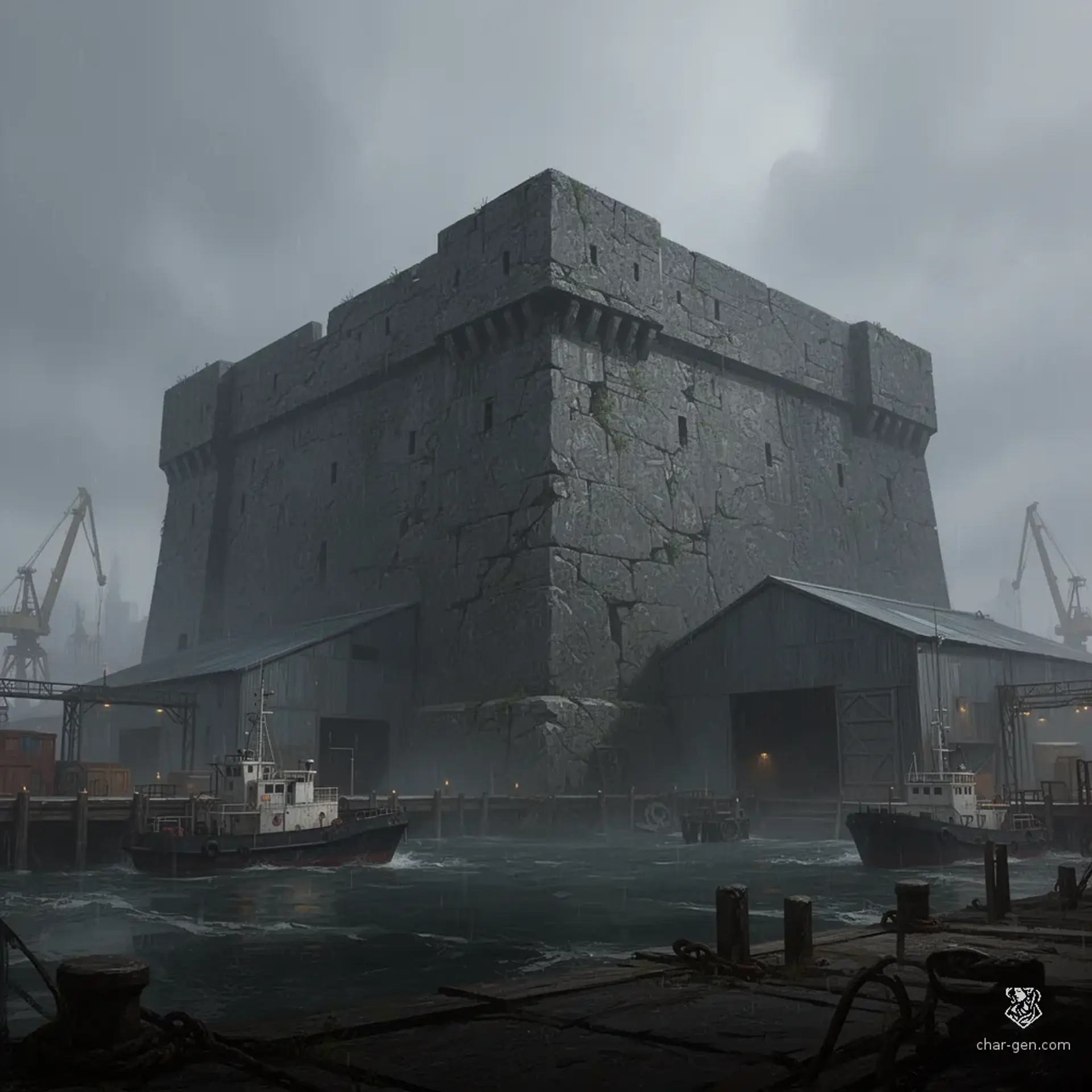The Gray Billet - AI-generated fantasy Building