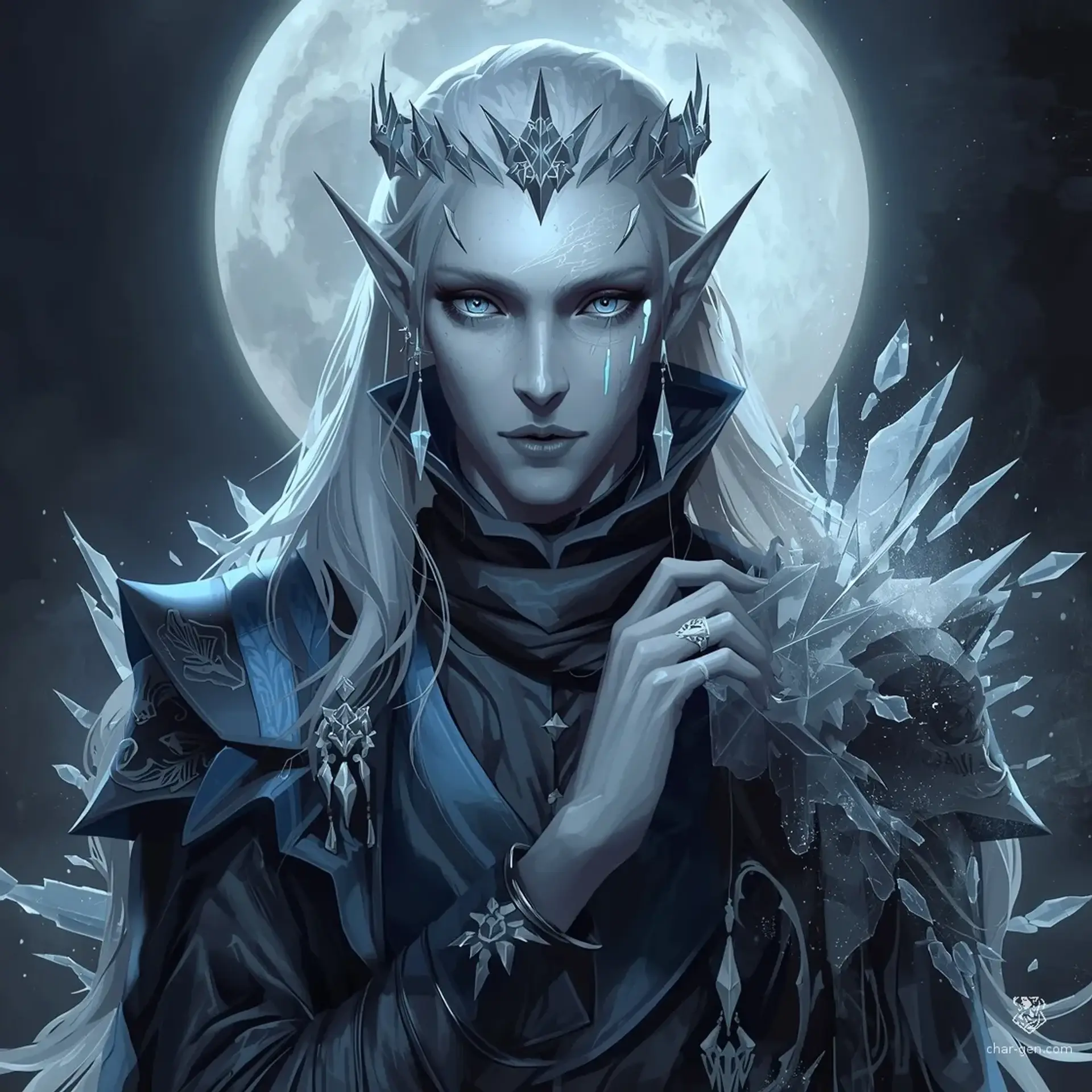 Lord Caelum Nightfrost - AI-generated fantasy NPC