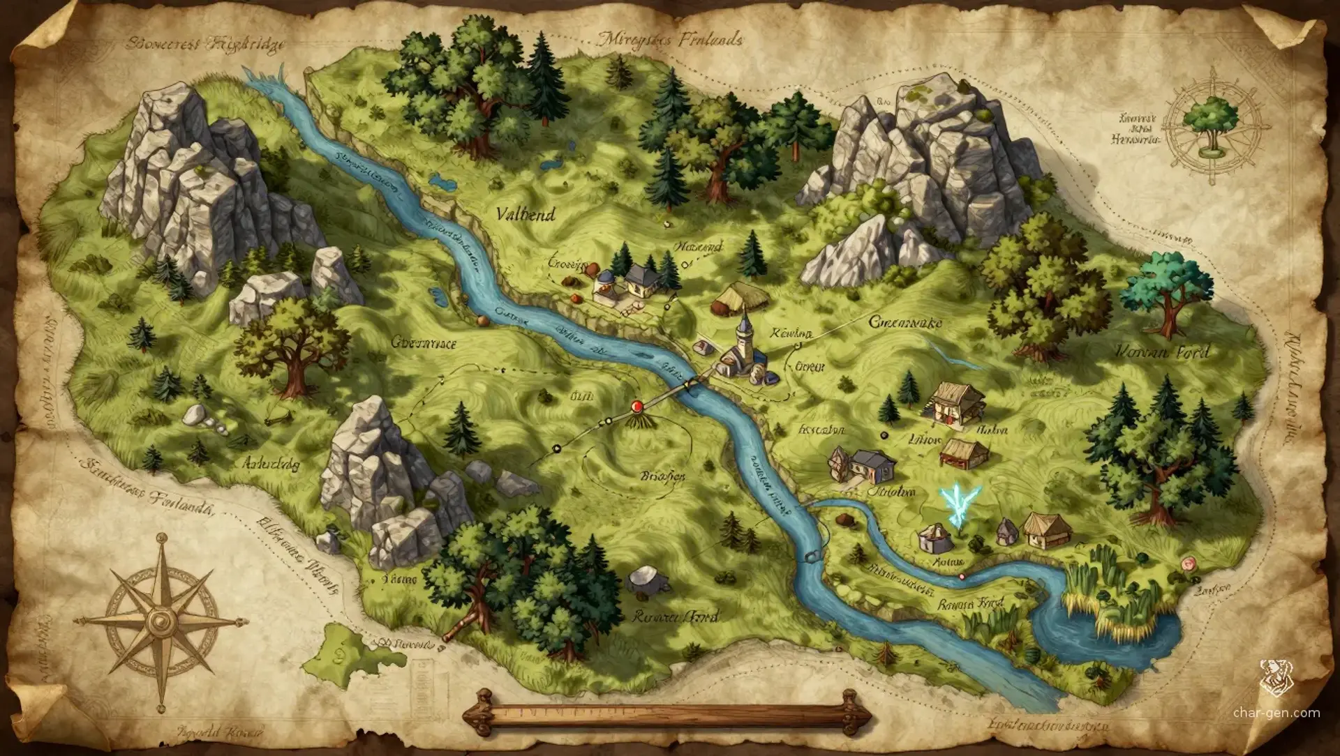 Luneth Woodlands - AI-generated fantasy Region