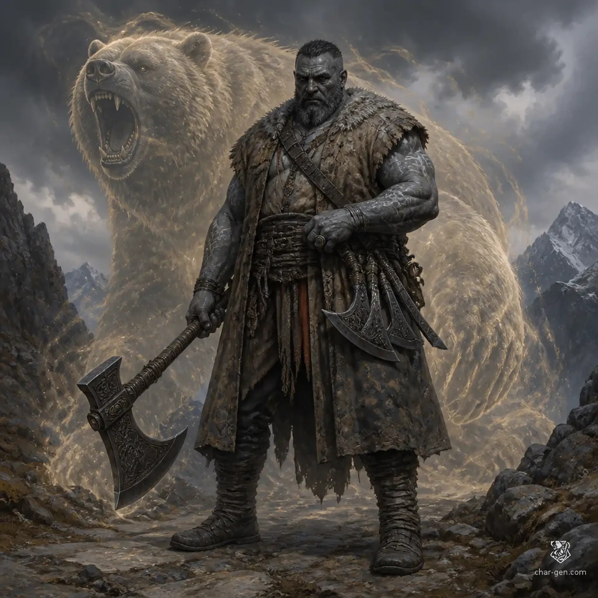 Khragzun Mtembe - AI-generated fantasy Character