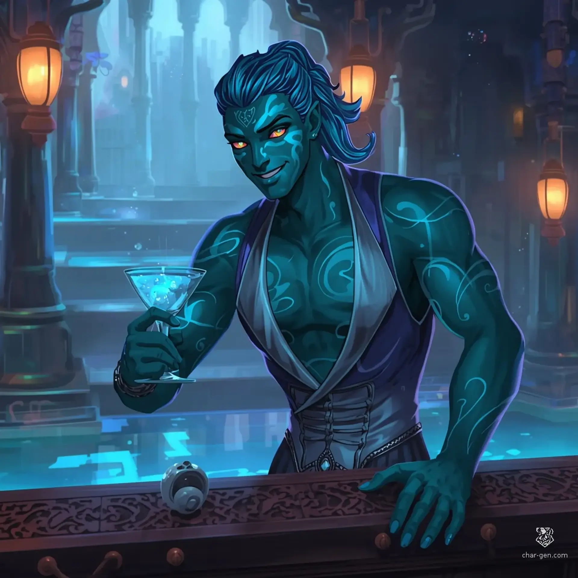 The Chromatic Reservoir - AI-generated fantasy Tavern