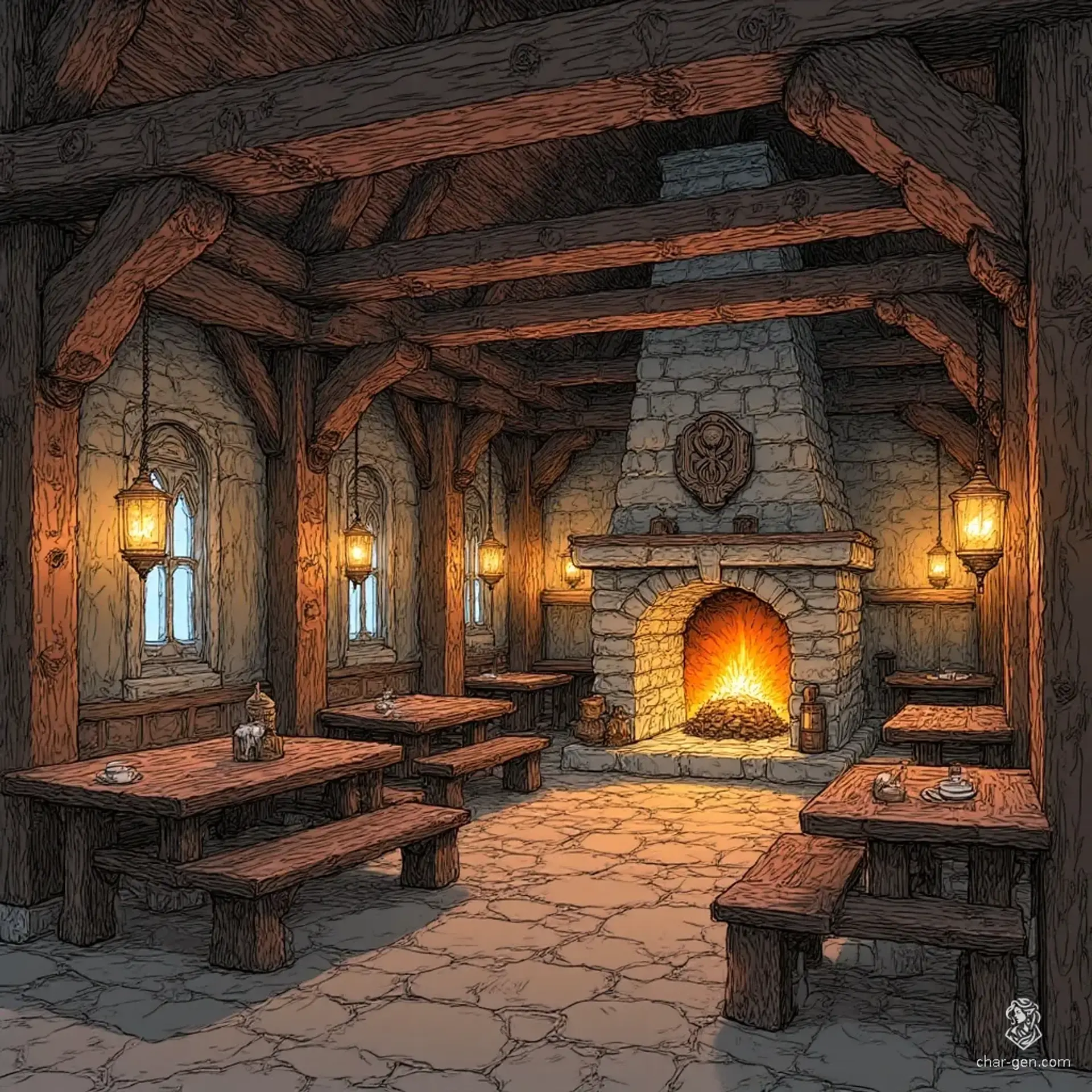 The Hearth & Hound - AI-generated fantasy Tavern