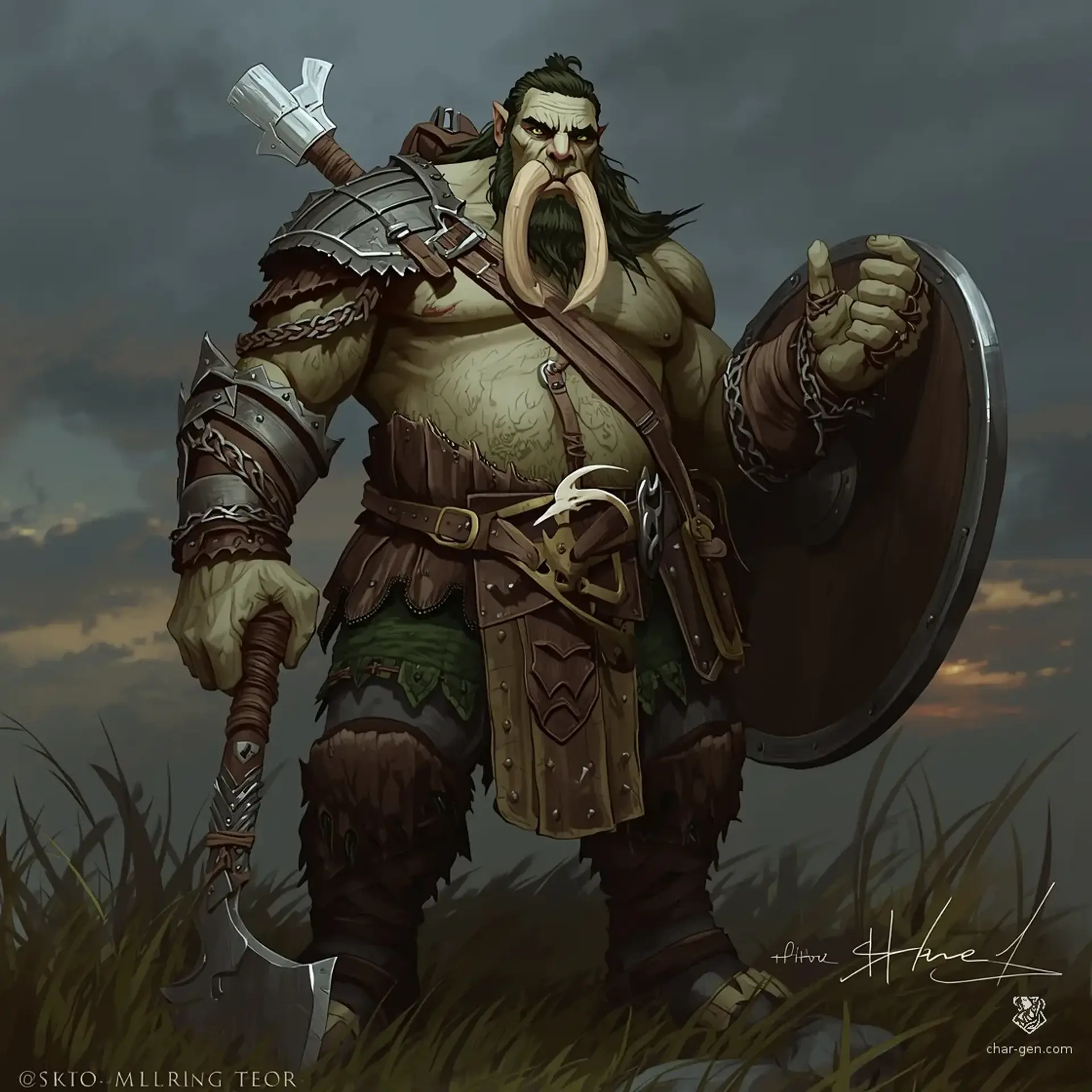Orgrin Onetusk - AI-generated fantasy Character