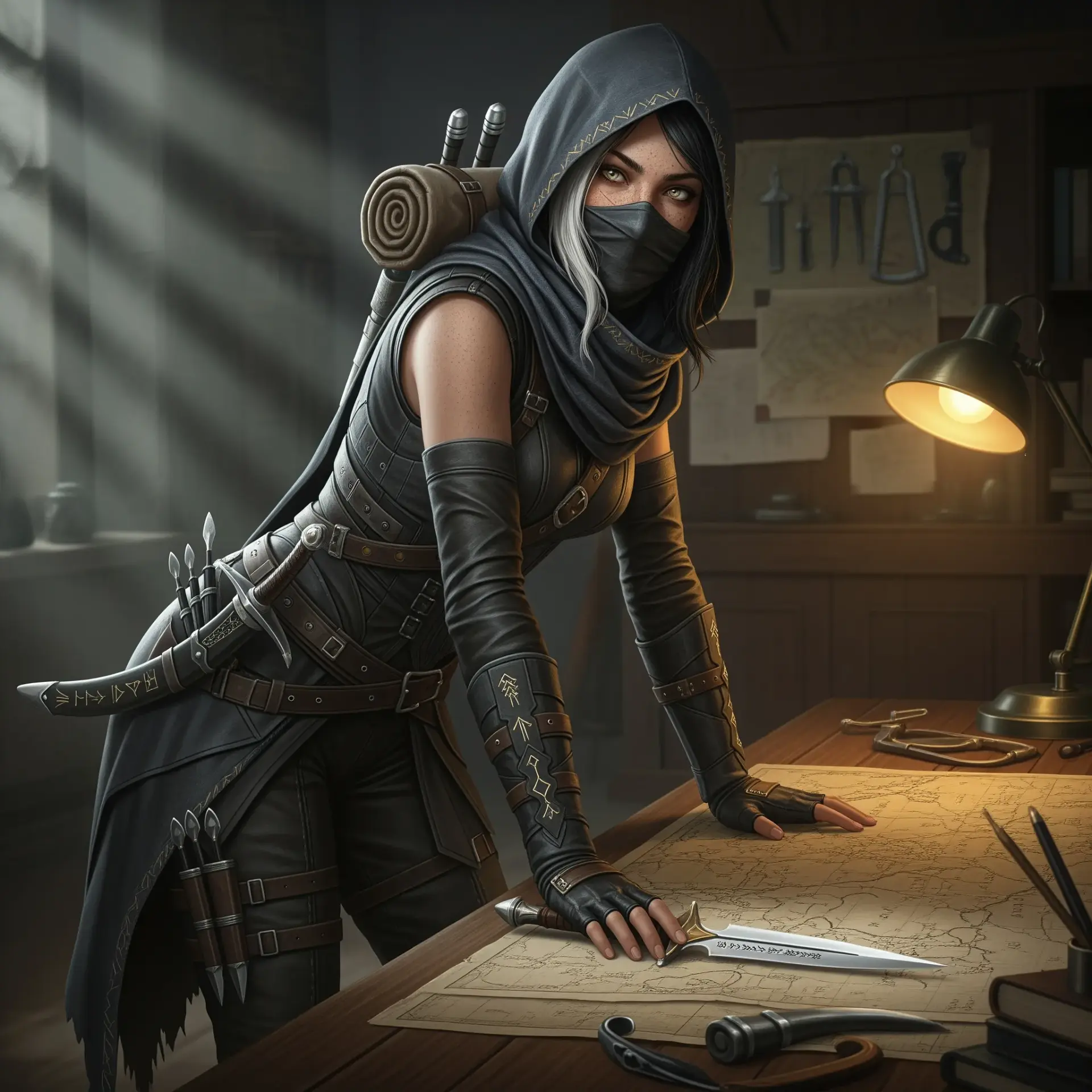 Nira Hal of the Ash Cipher - AI-generated fantasy NPC