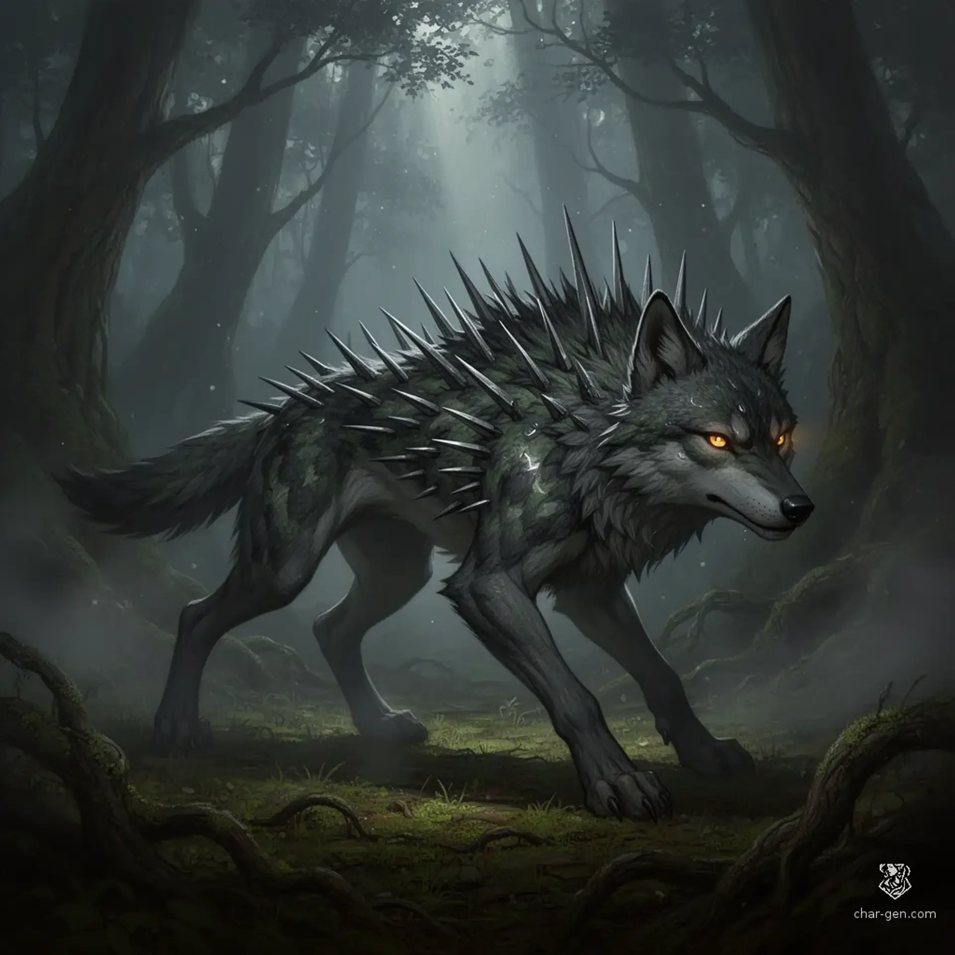Forest Razorwolf - AI-generated fantasy Monster