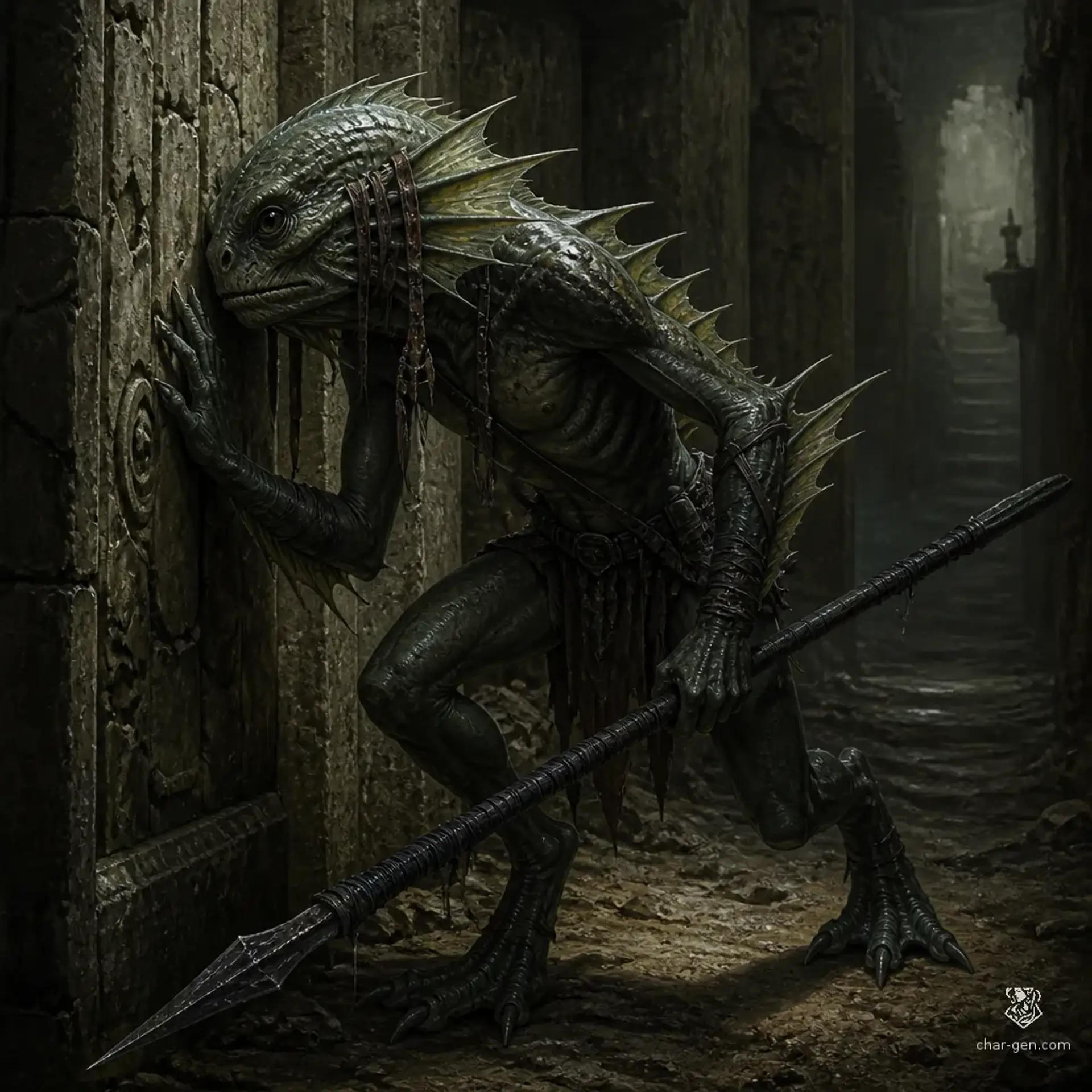 Sahuagin Scout - AI-generated fantasy Monster