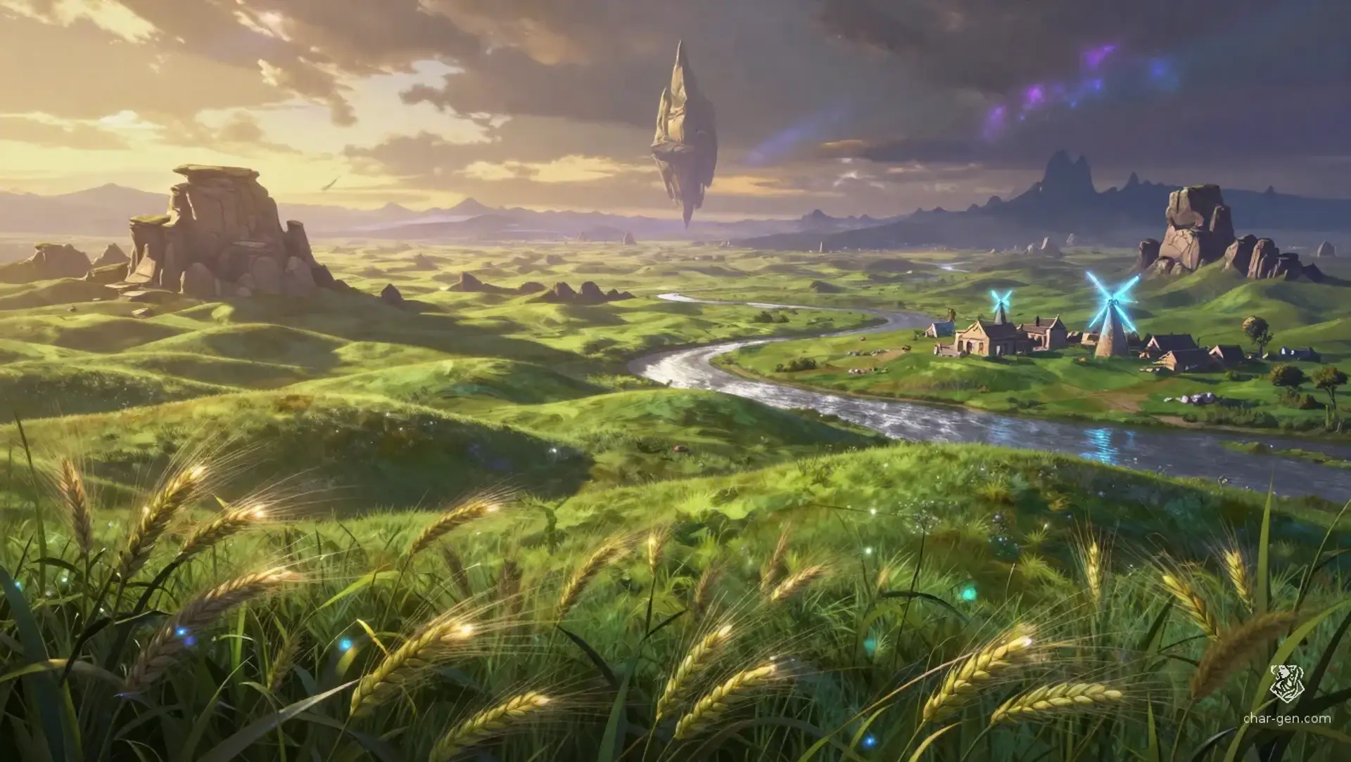The Highwind Marches - AI-generated fantasy Region