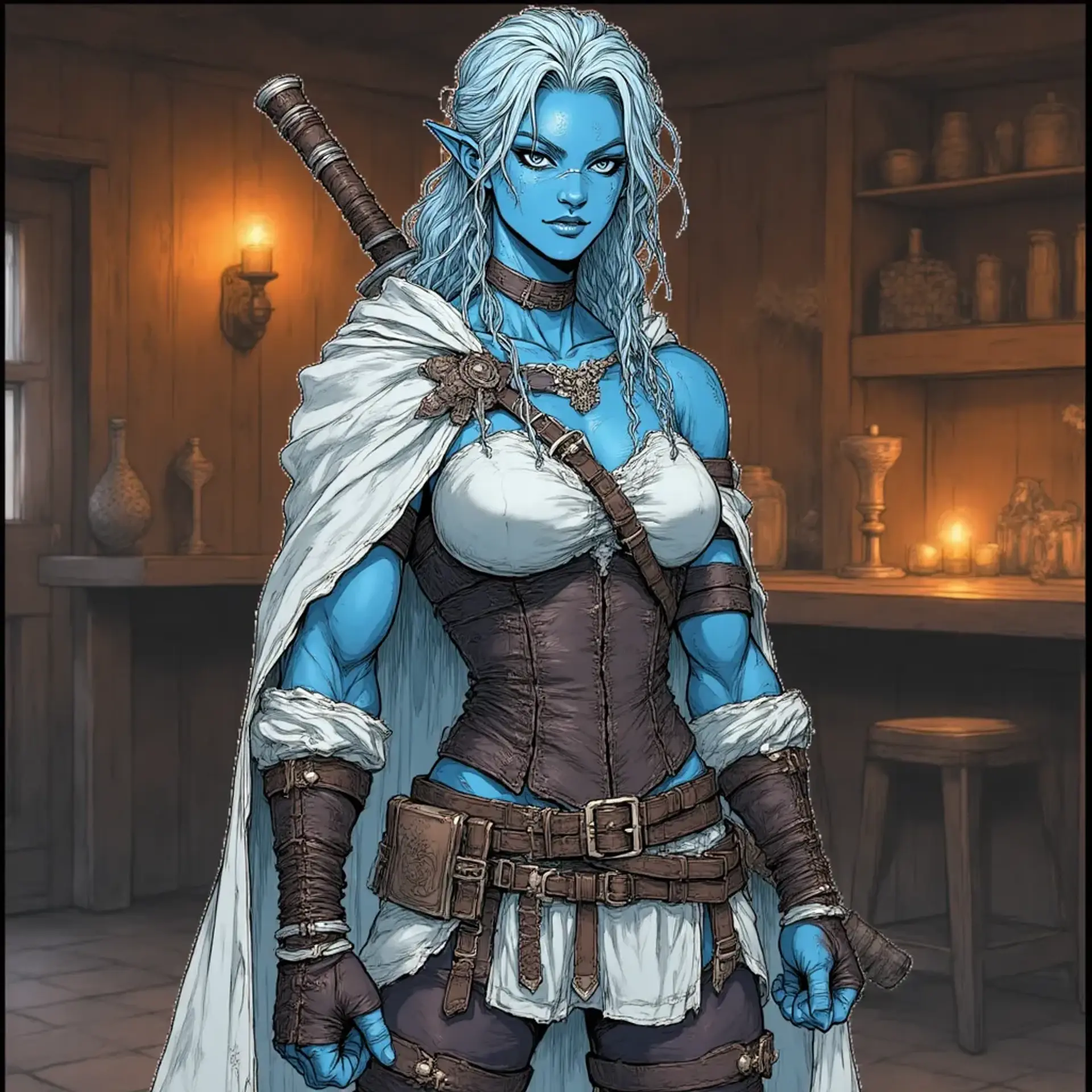 Zuri of the Water Blade - AI-generated fantasy NPC