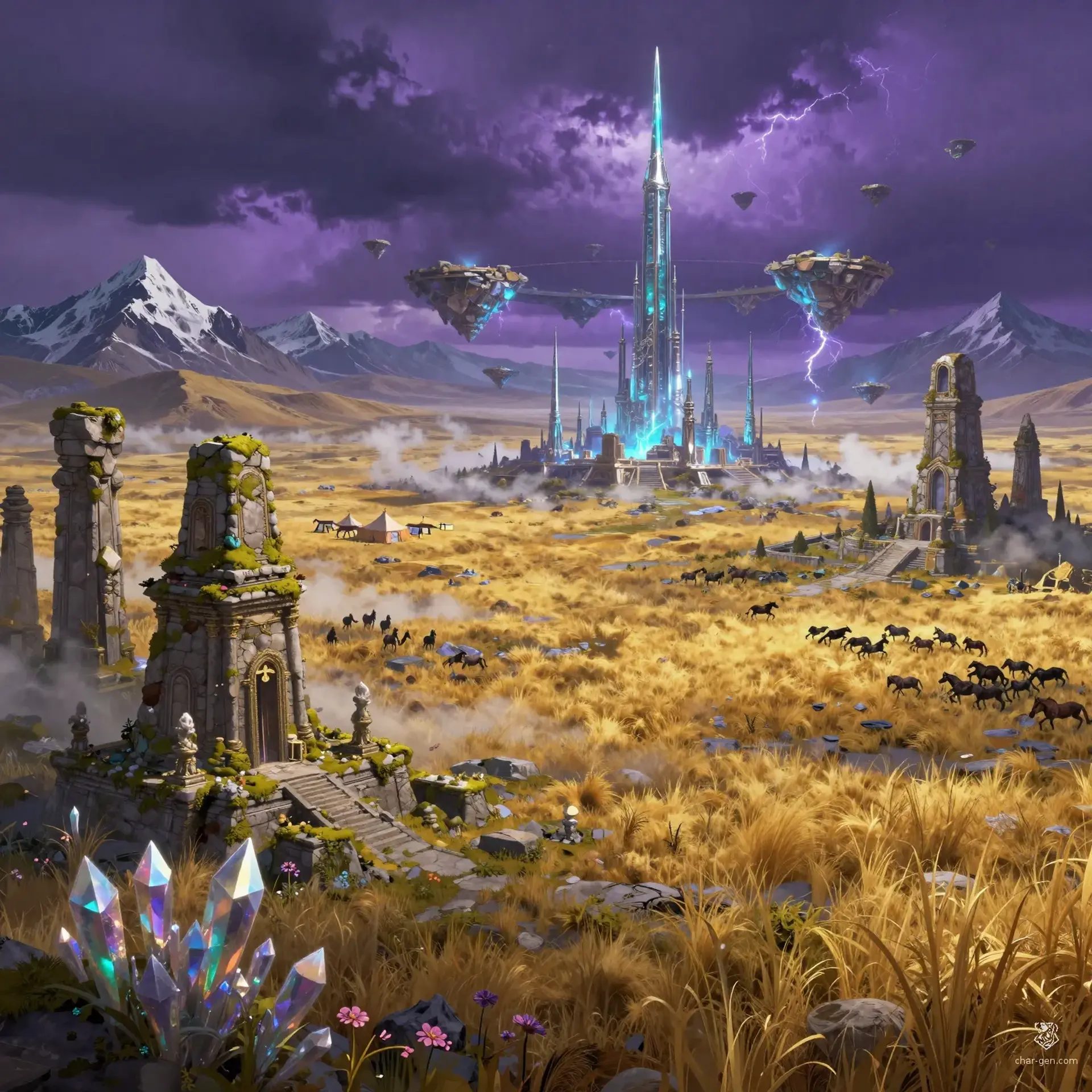 The Whispering Wilds - AI-generated fantasy Region