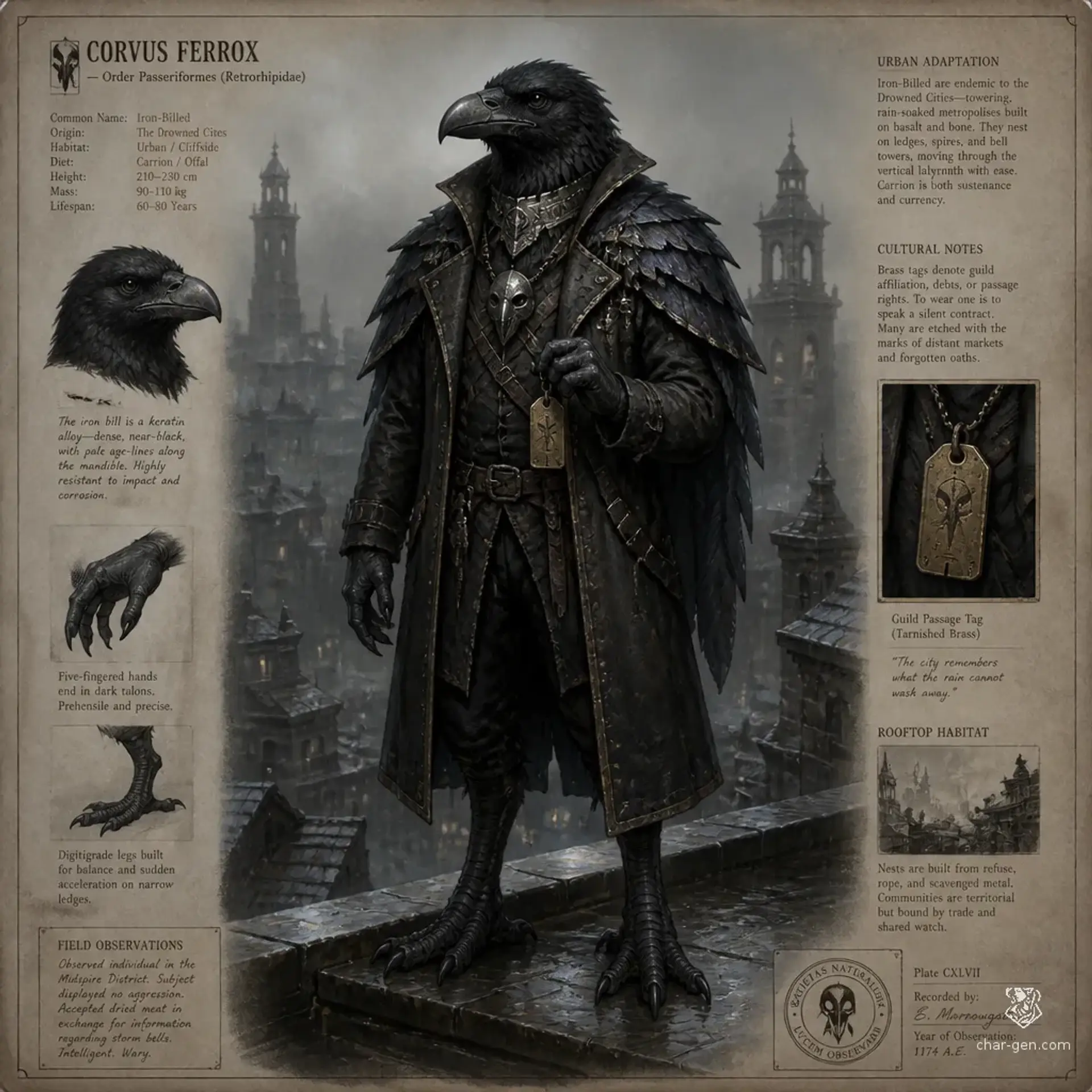 Ironbilled - AI-generated fantasy Species