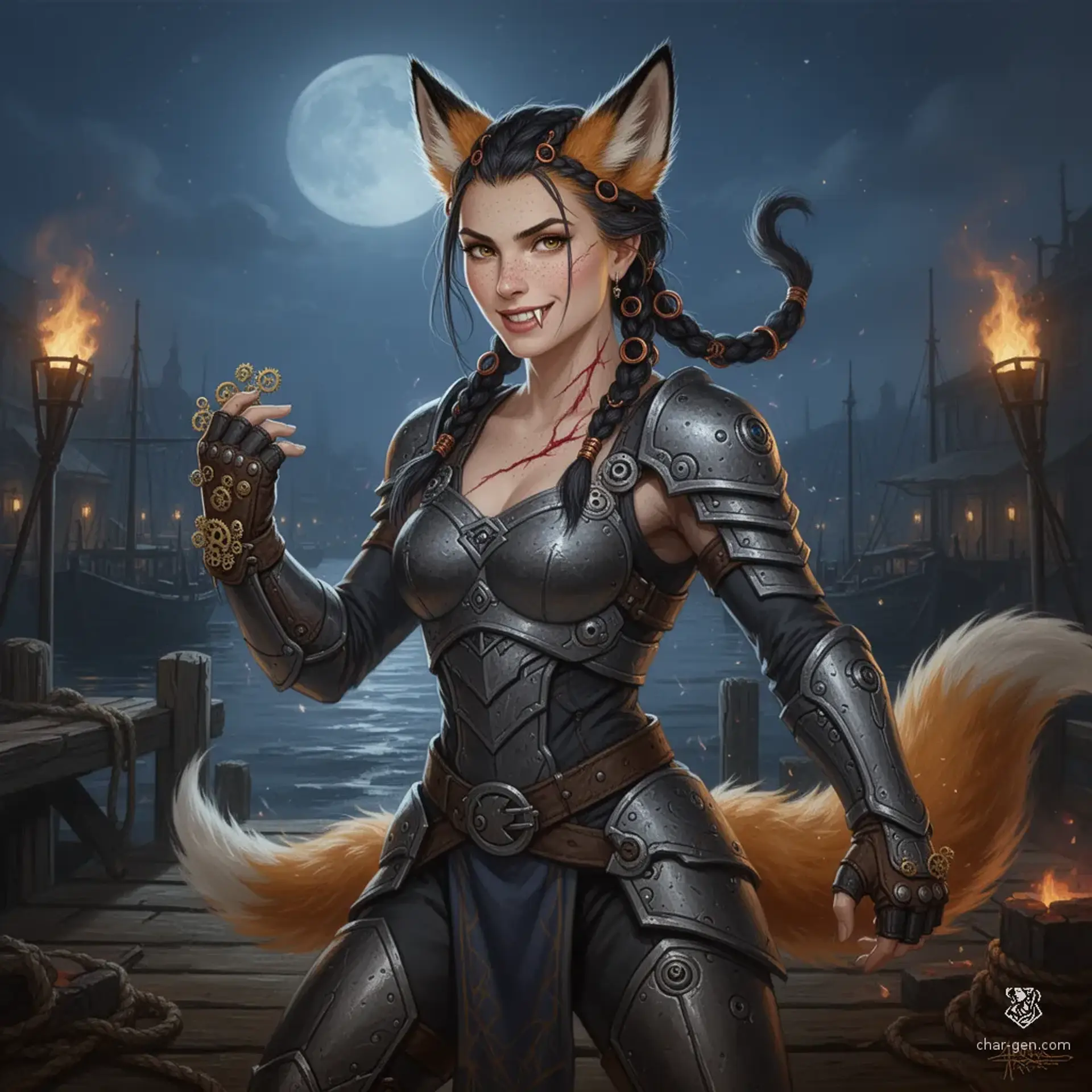 Sionnach Mirevein - AI-generated fantasy NPC