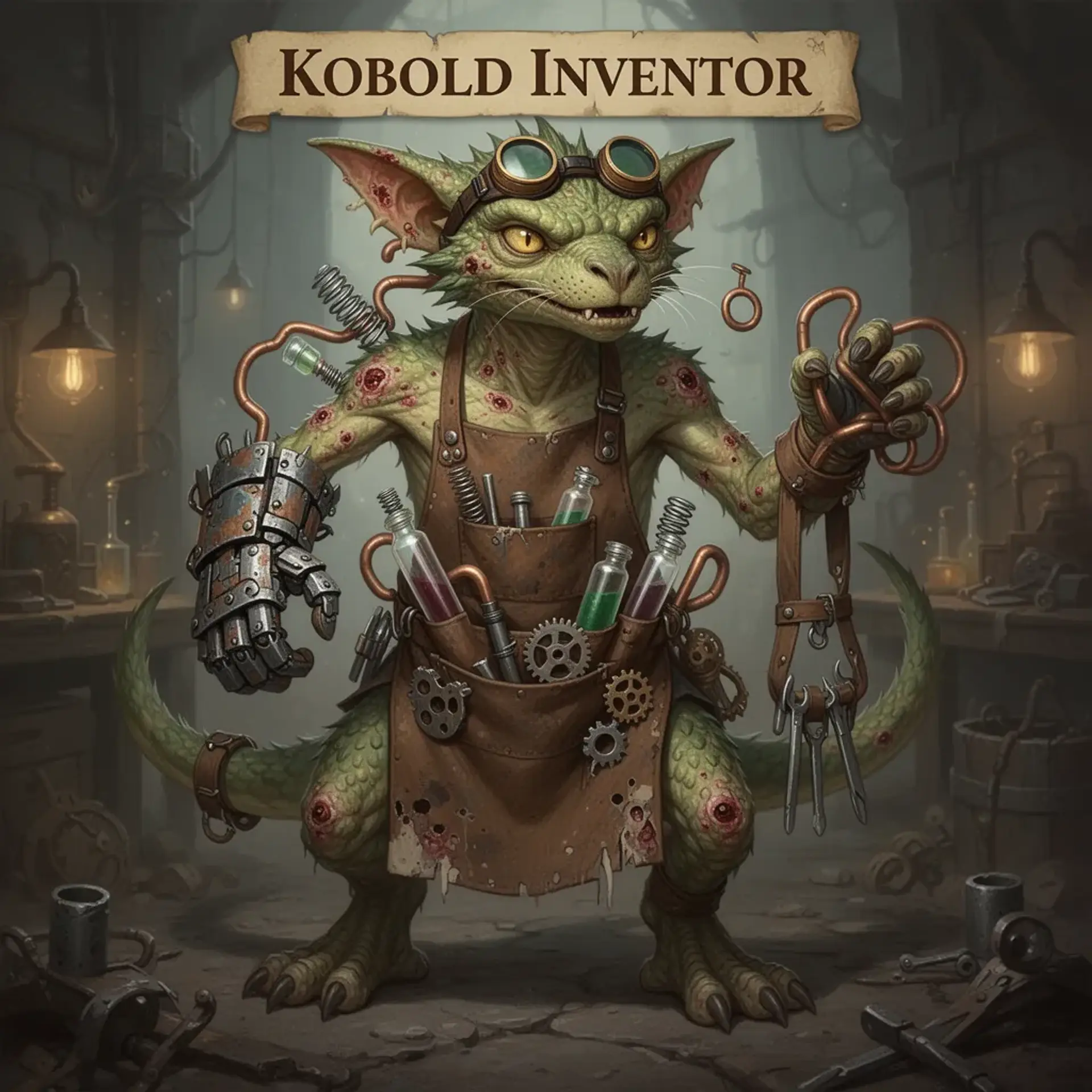 Kobold Inventor - AI-generated fantasy Monster