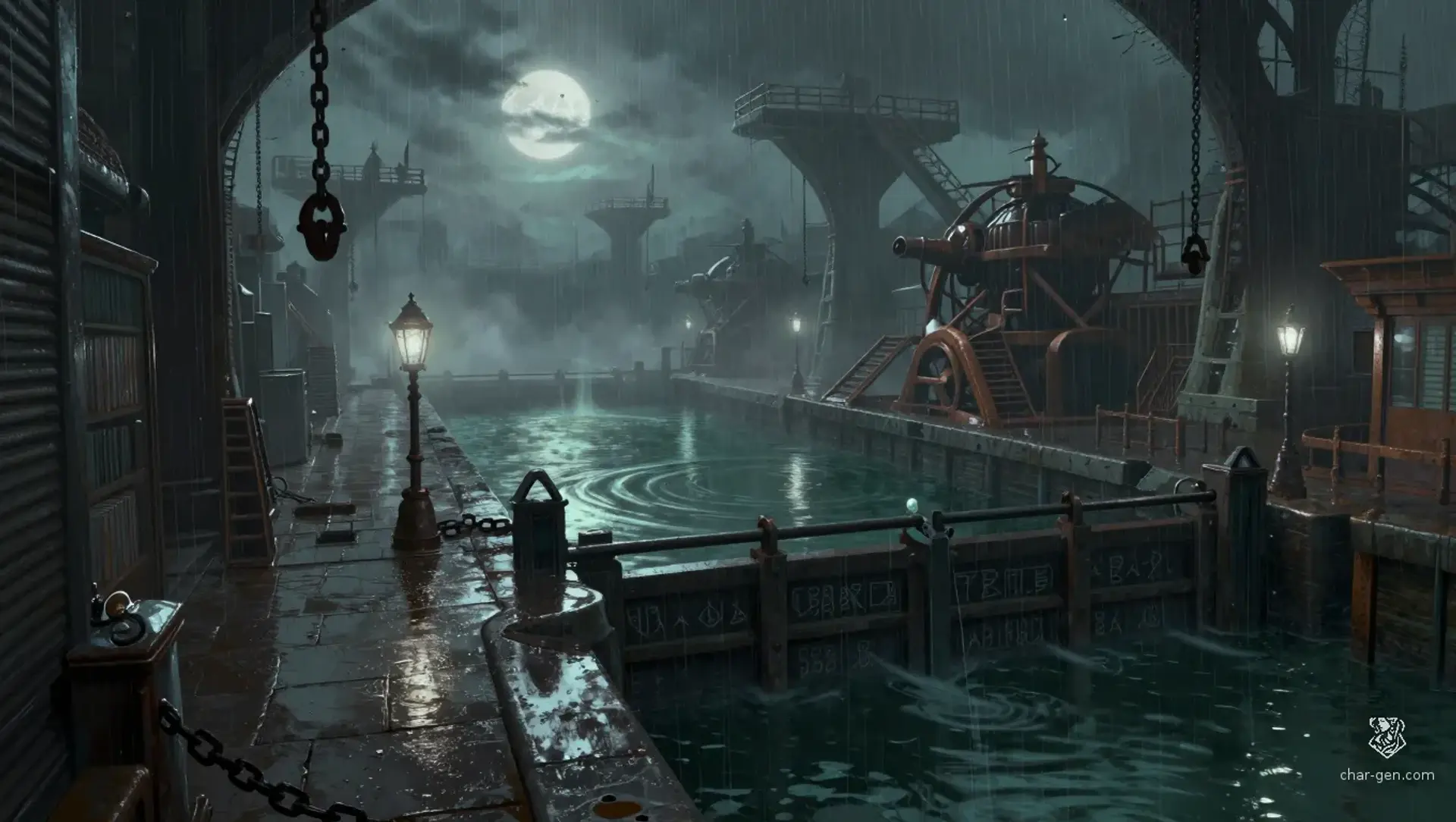 Lanterns Beneath Brinewatch - AI-generated fantasy Quest