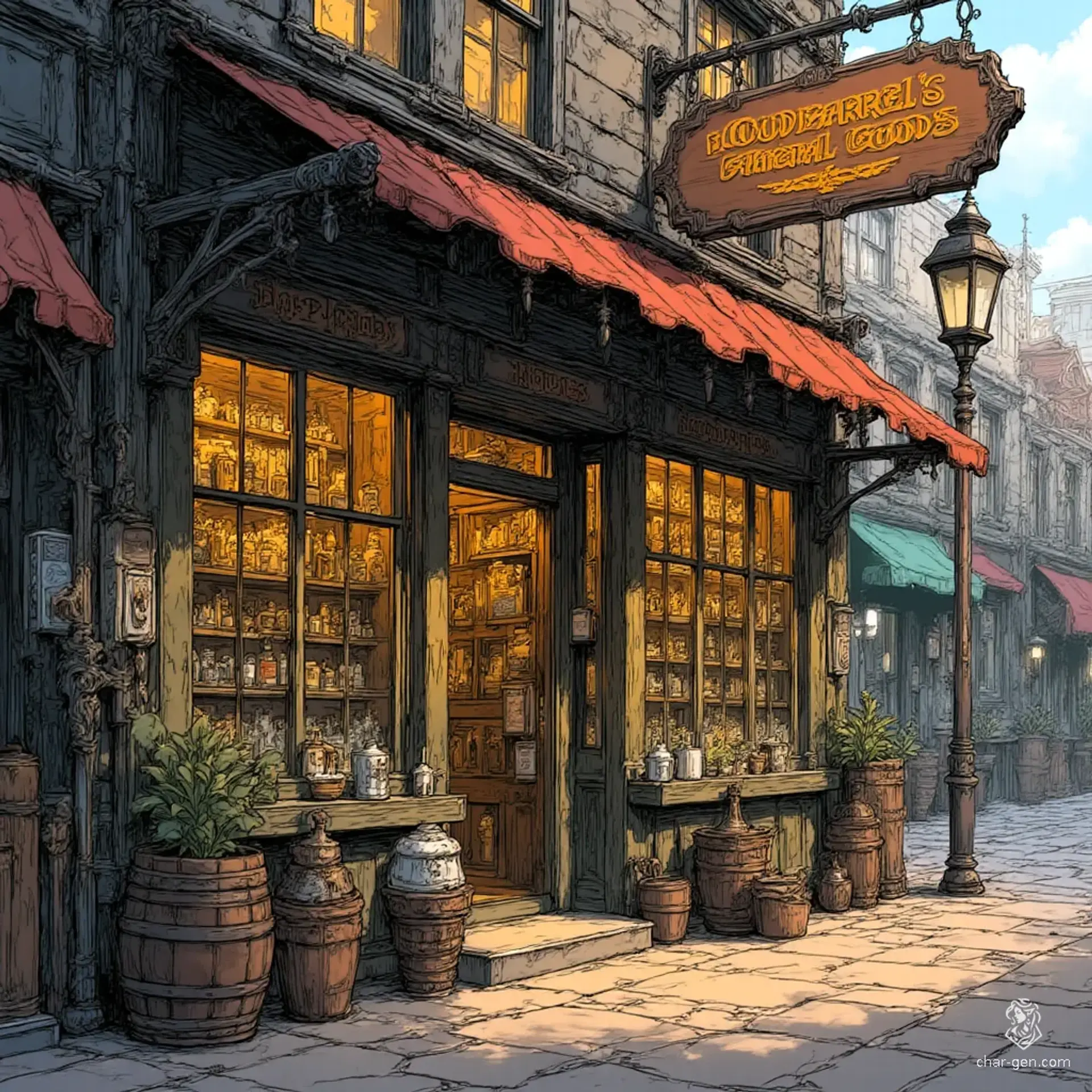 Goodbarrel's General Goods - AI-generated fantasy Shop