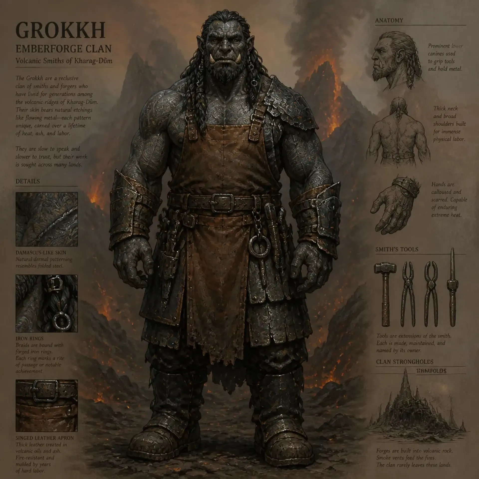 Iron-Wrought Varr - AI-generated fantasy Species