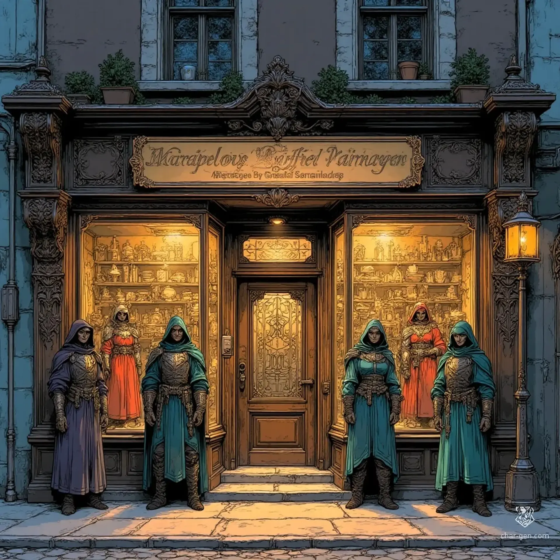 Miri's Marvelous Millinery & Mechanical Mantles - AI-generated fantasy Shop