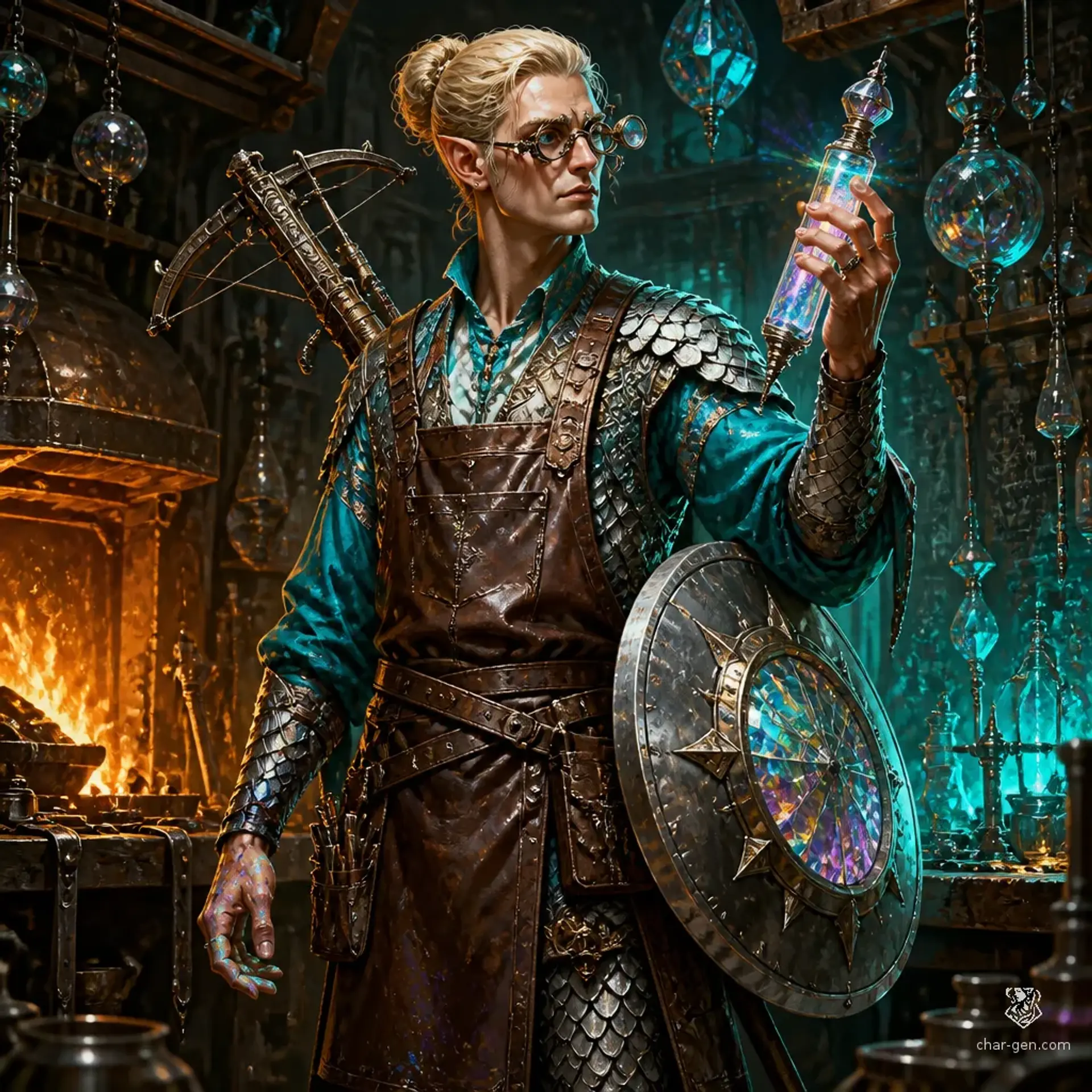 Valerius 'Glass-Finger' Valenis - AI-generated fantasy Character