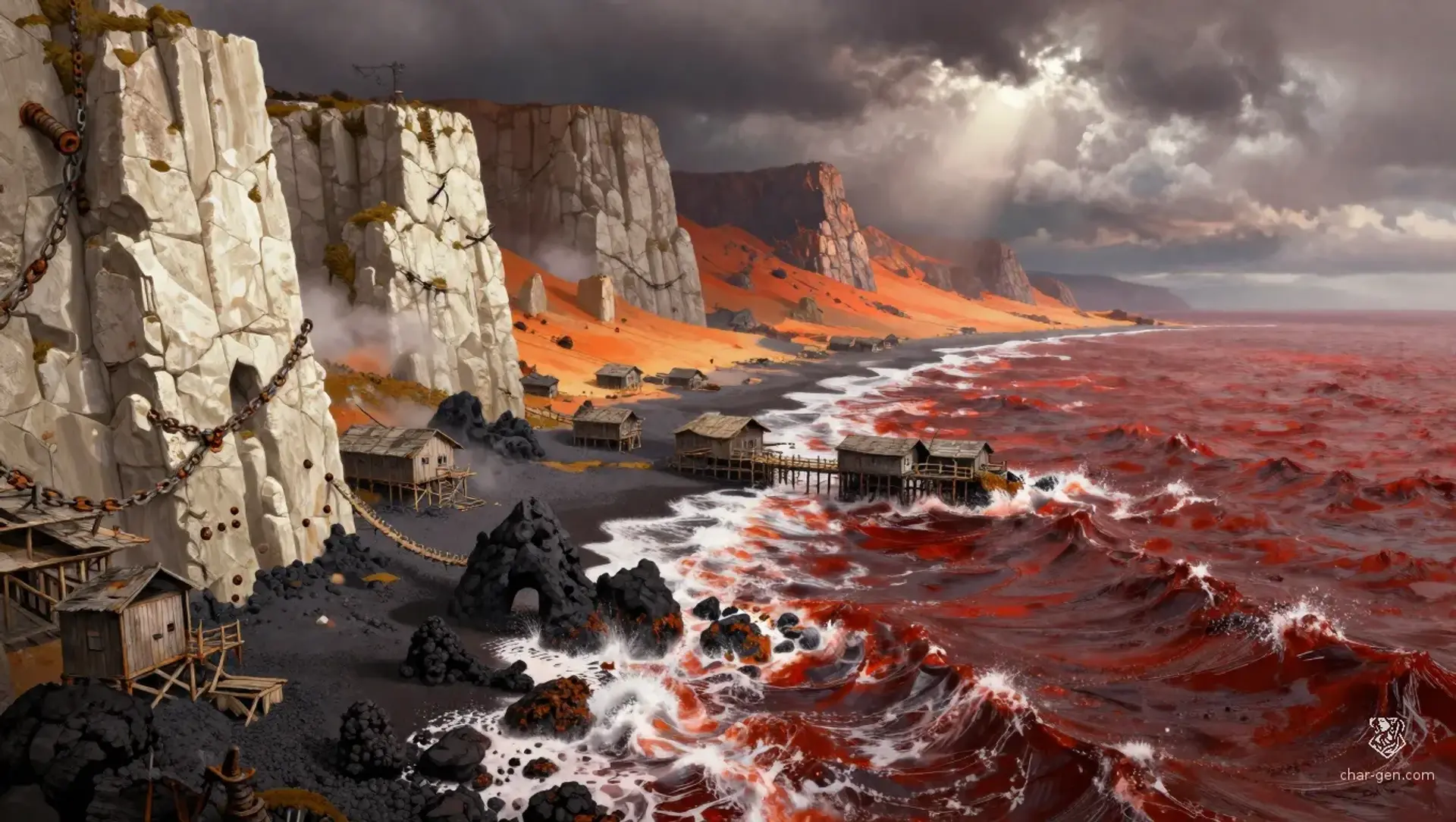 The Crimson Coast - AI-generated fantasy Region