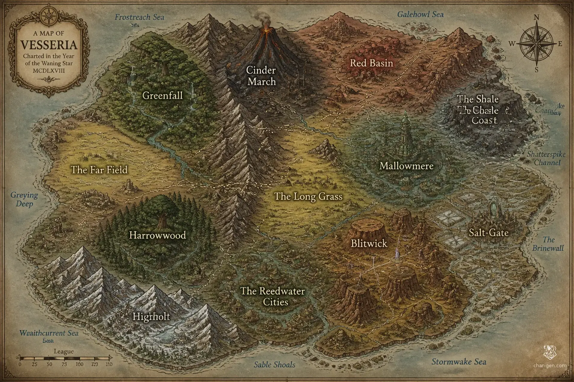 Meridiana - AI-generated fantasy World
