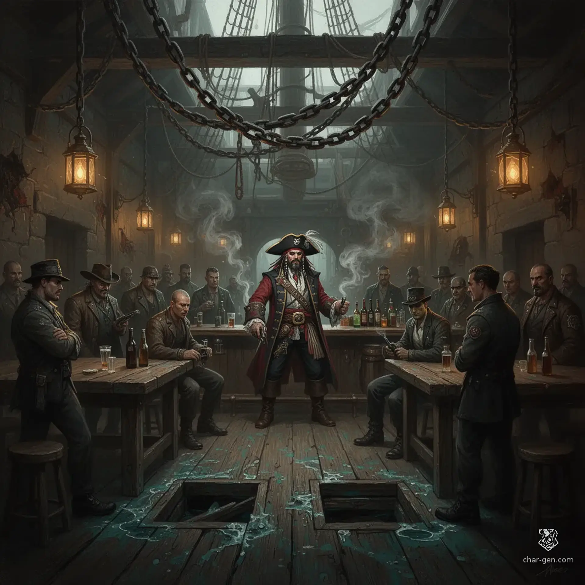 The Salted Shackle - AI-generated fantasy Tavern