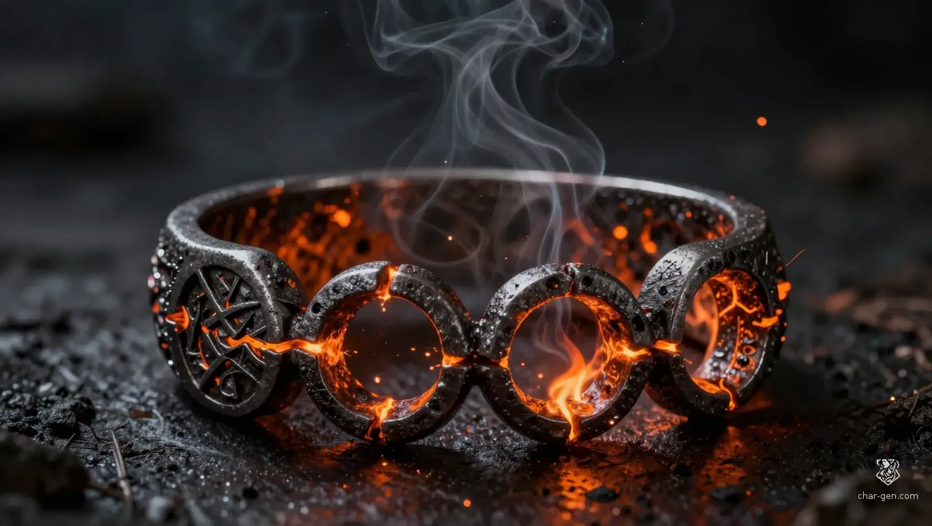 Scorchmark Knuckle Rings - AI-generated fantasy Magic Item