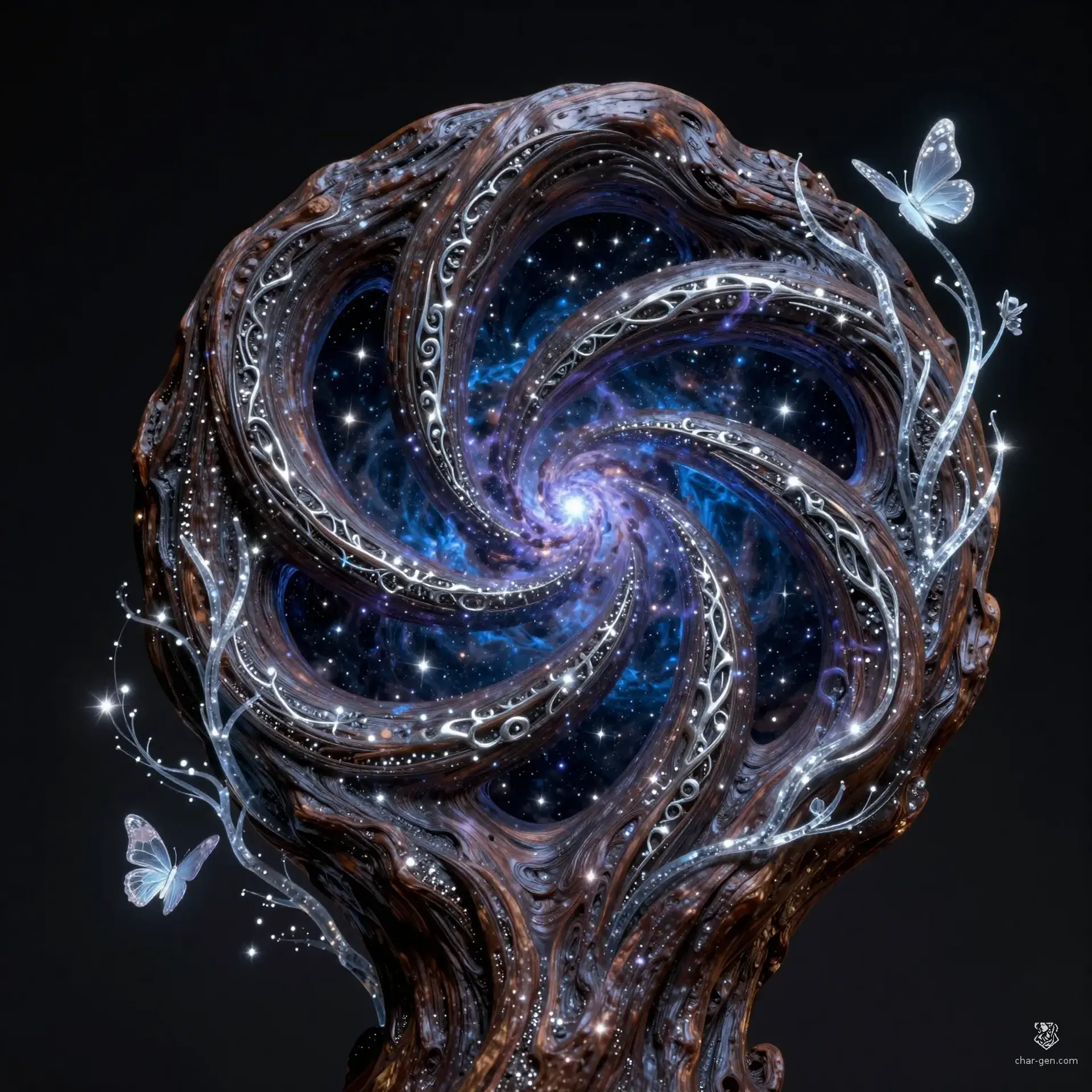 Sidereal Heart-Wood Triskelion - AI-generated fantasy Magic Item