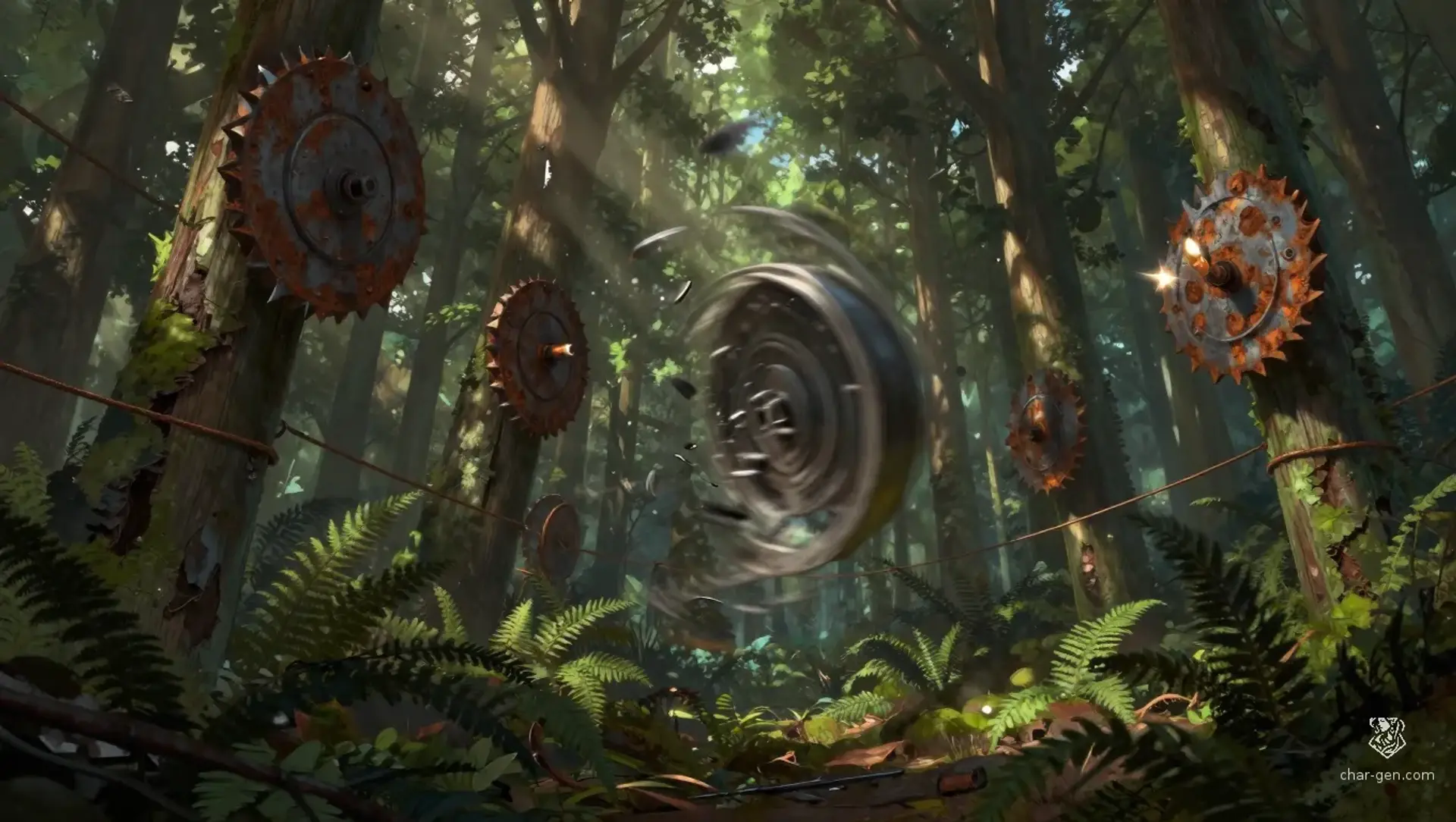 Razorleaf Gale-Spinner - AI-generated fantasy Hazard