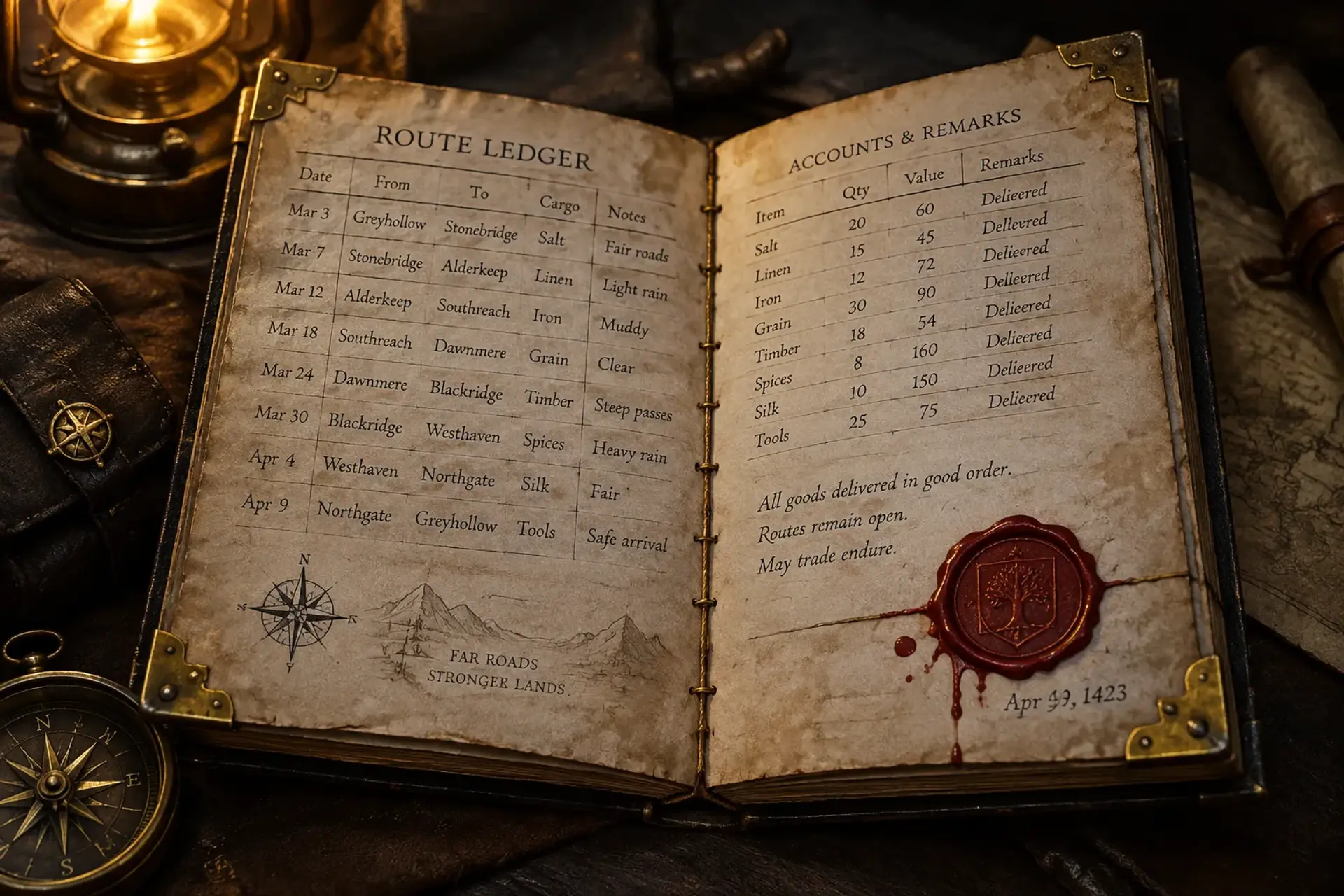 Maelin's Stamped Route Ledger Copy
