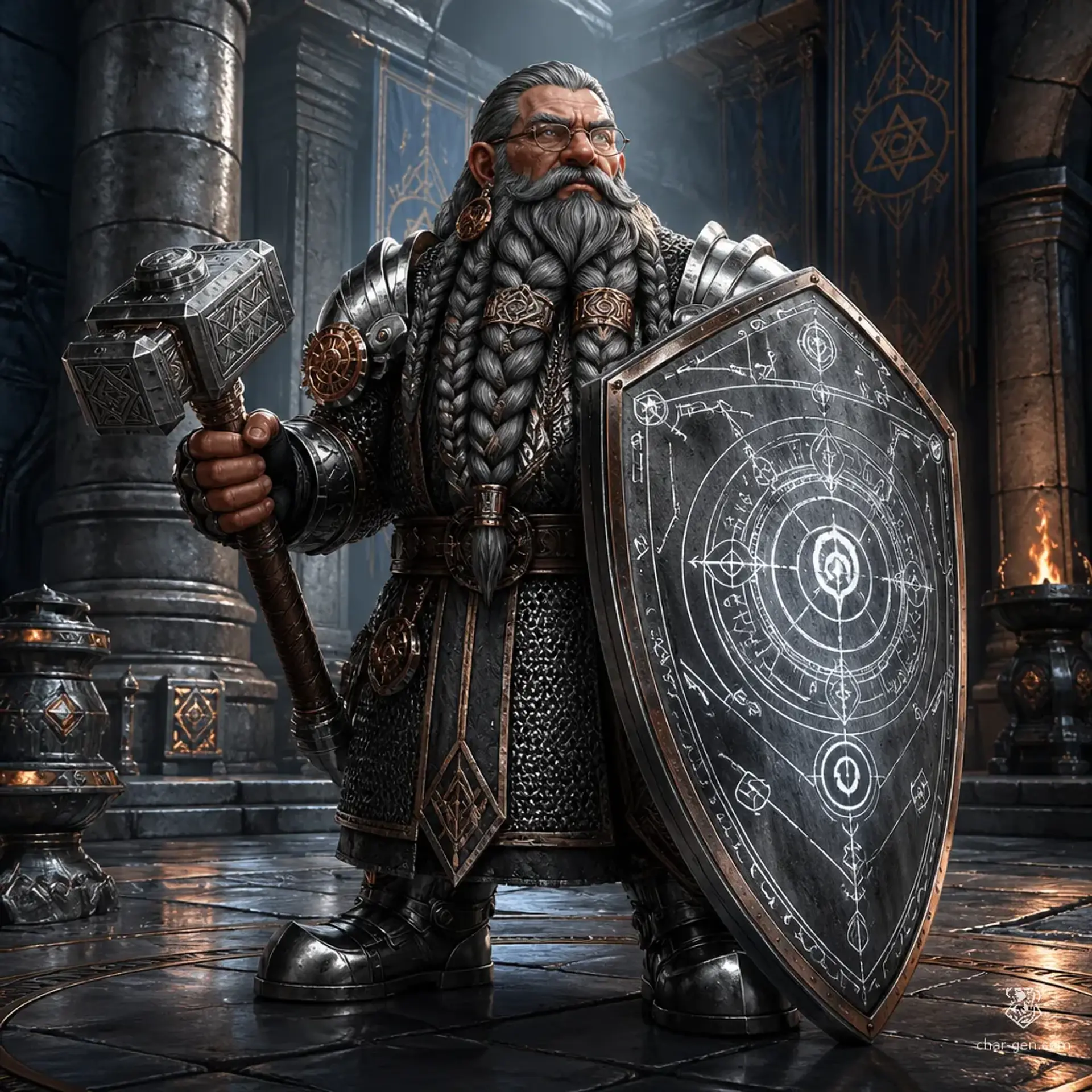 Thrain Steelthought - AI-generated fantasy Character