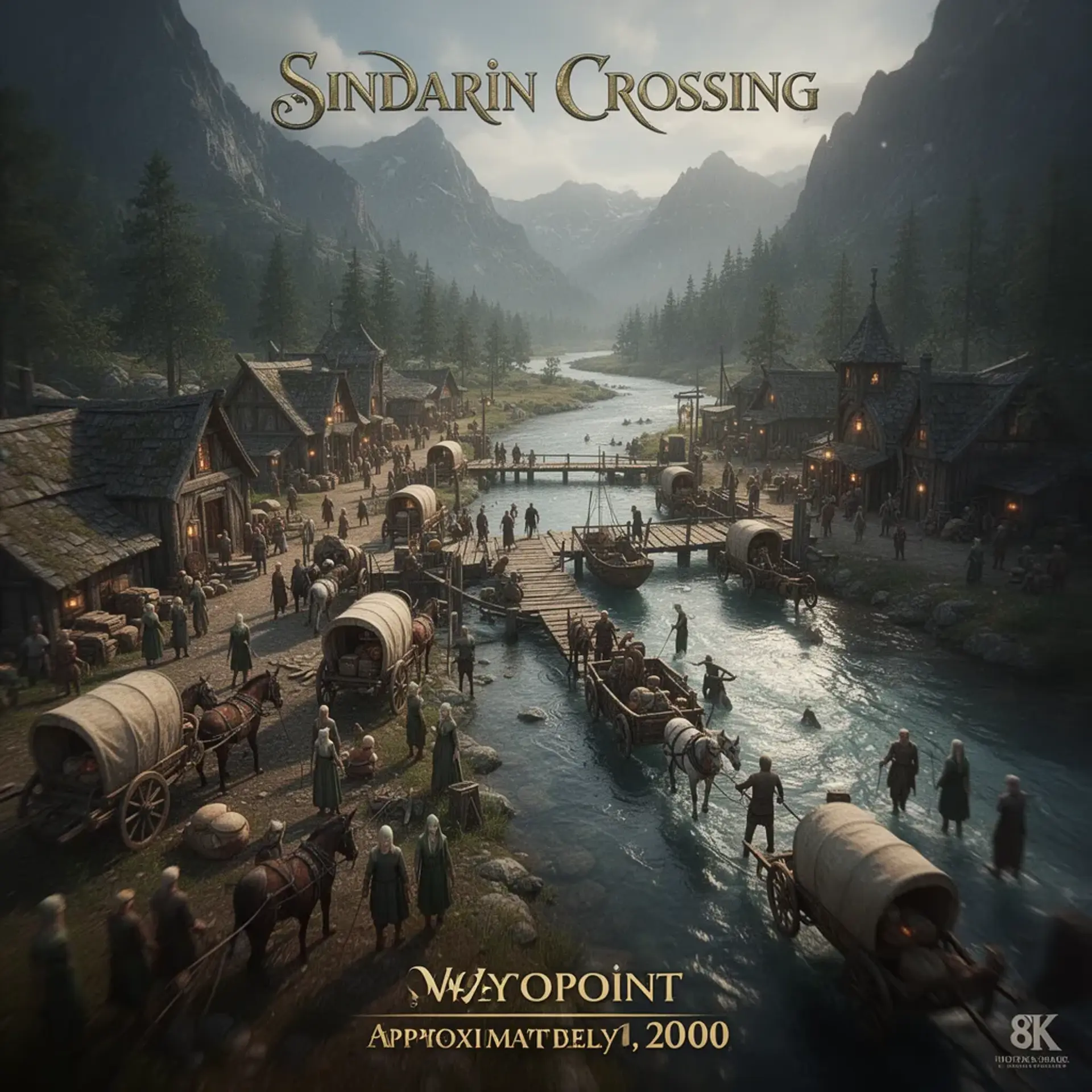 Sindarin Crossing - AI-generated fantasy Settlement