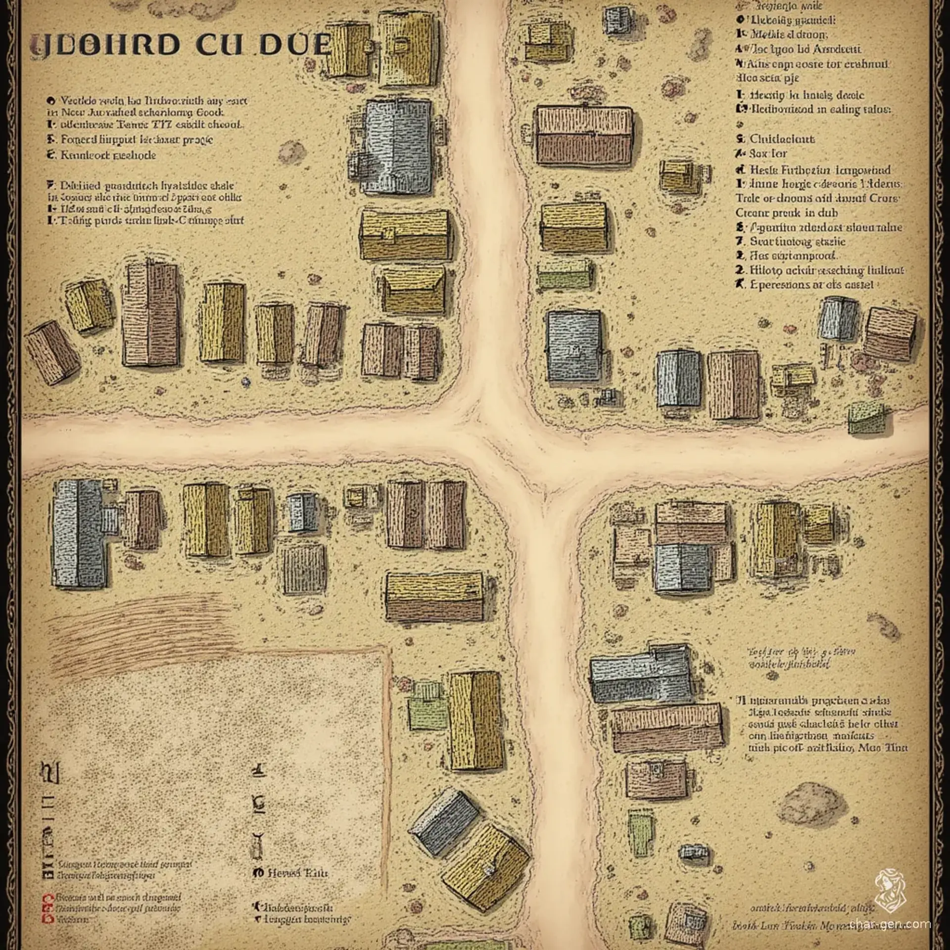 Gearford Cross - AI-generated fantasy Settlement