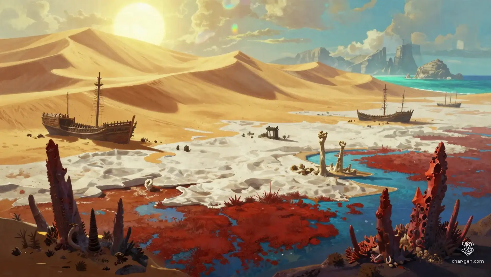 The Southwestern Desert and Outlands - AI-generated fantasy Region