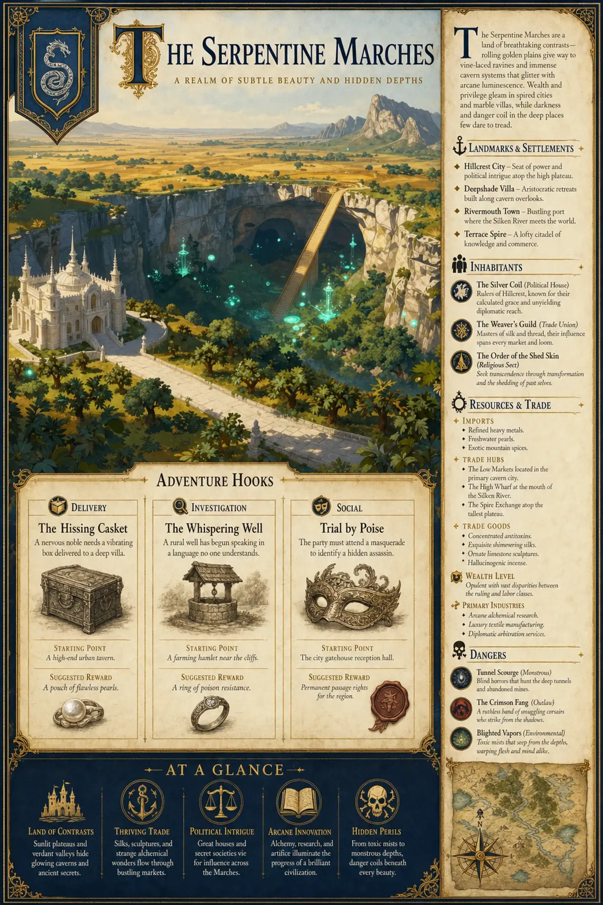 The Serpentine Marches - AI-generated fantasy Region