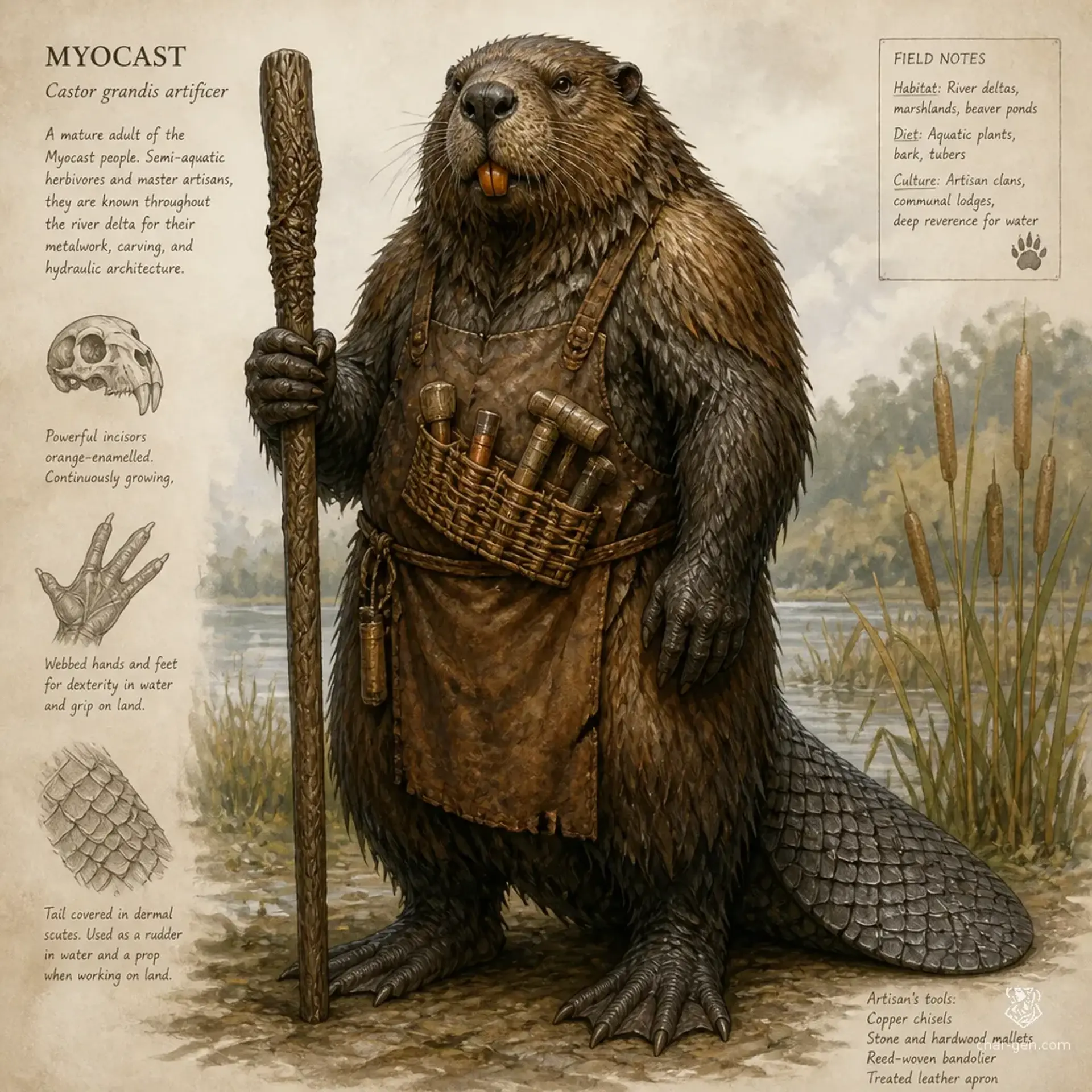 Myocast - AI-generated fantasy Species