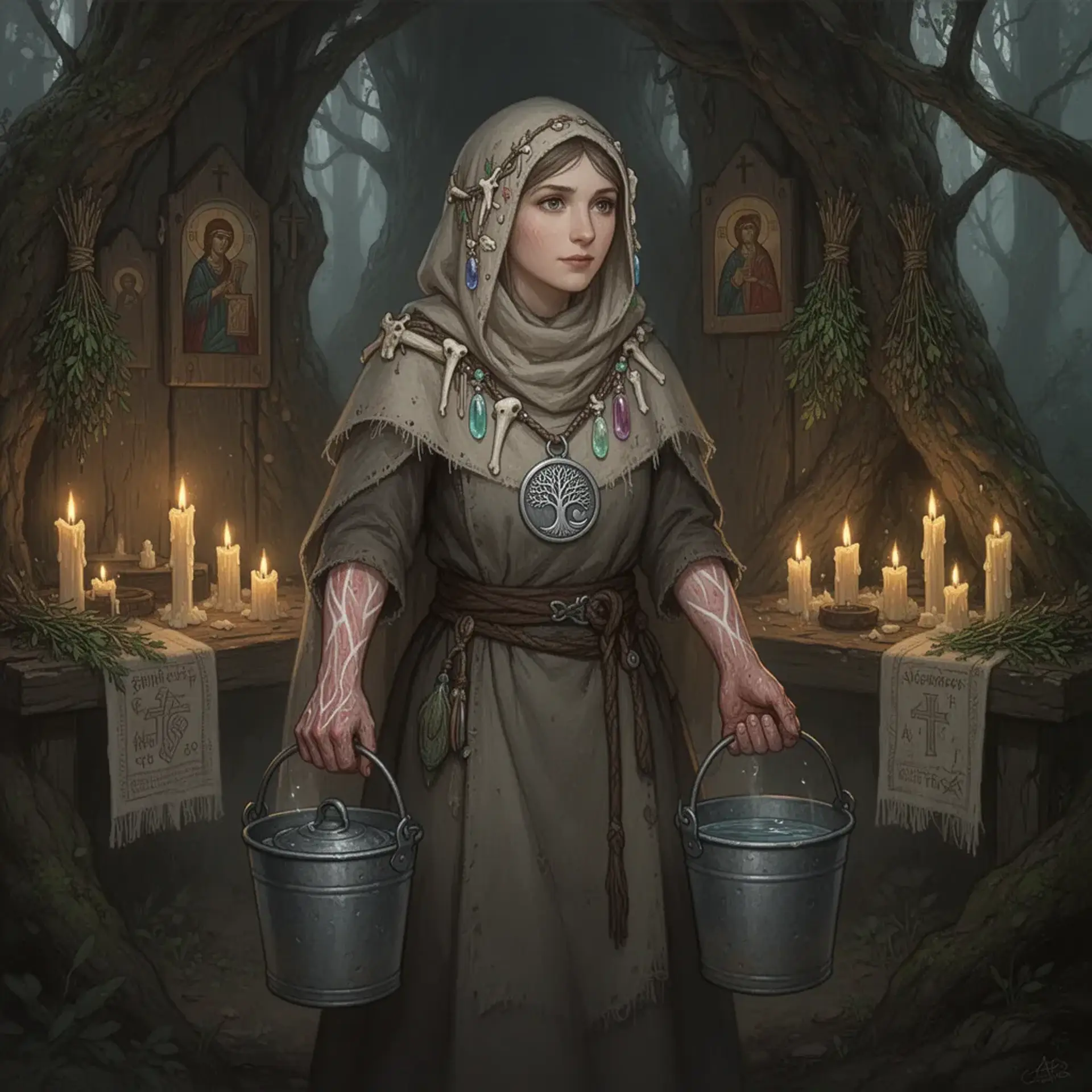 Sister Aveline of the Hollow Elm - AI-generated fantasy NPC