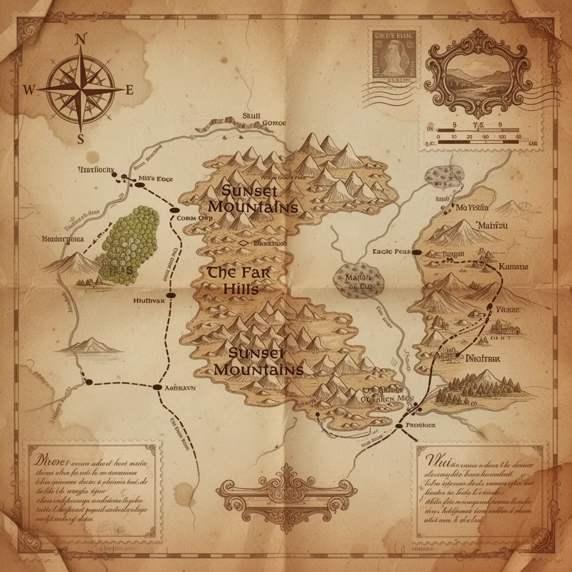 Sunset Mountains - AI-generated fantasy Region